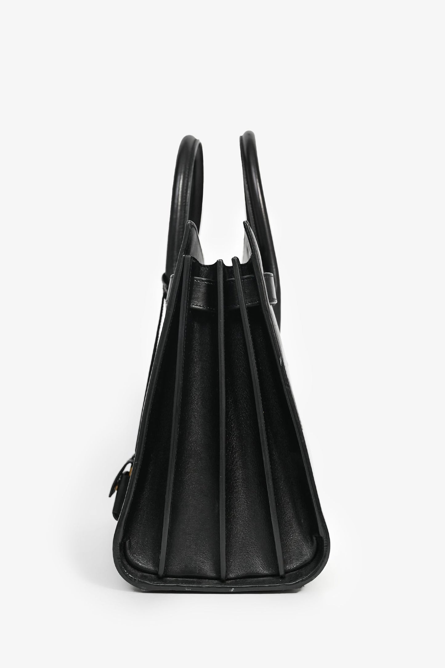 Saint Laurent 2014 Black Smooth Leather Small Sac de Jour Tote with Strap (As Is)