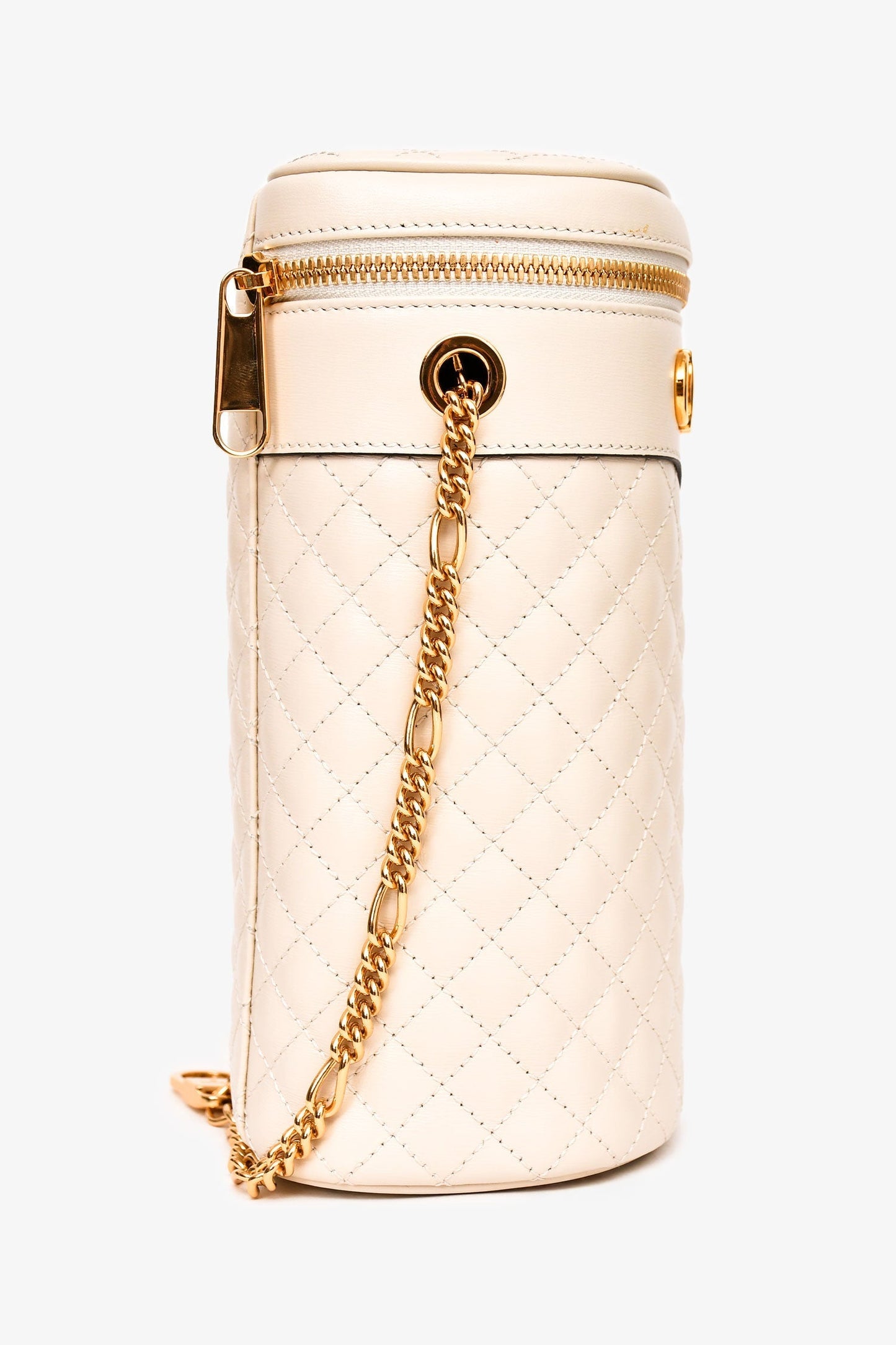 Gucci White Leather Trapuntata Zumi Crossbody Bag