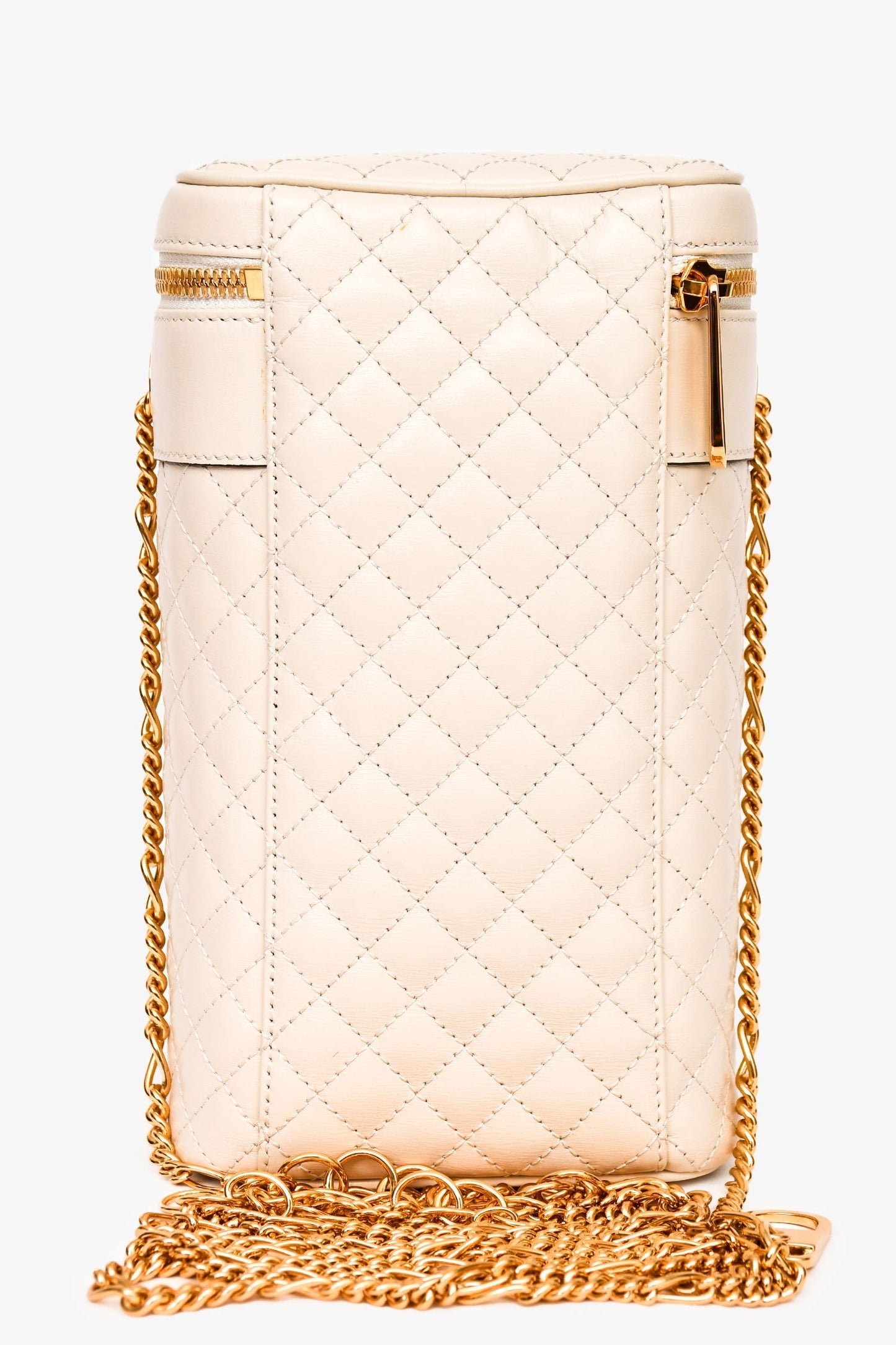 Gucci White Leather Trapuntata Zumi Crossbody Bag