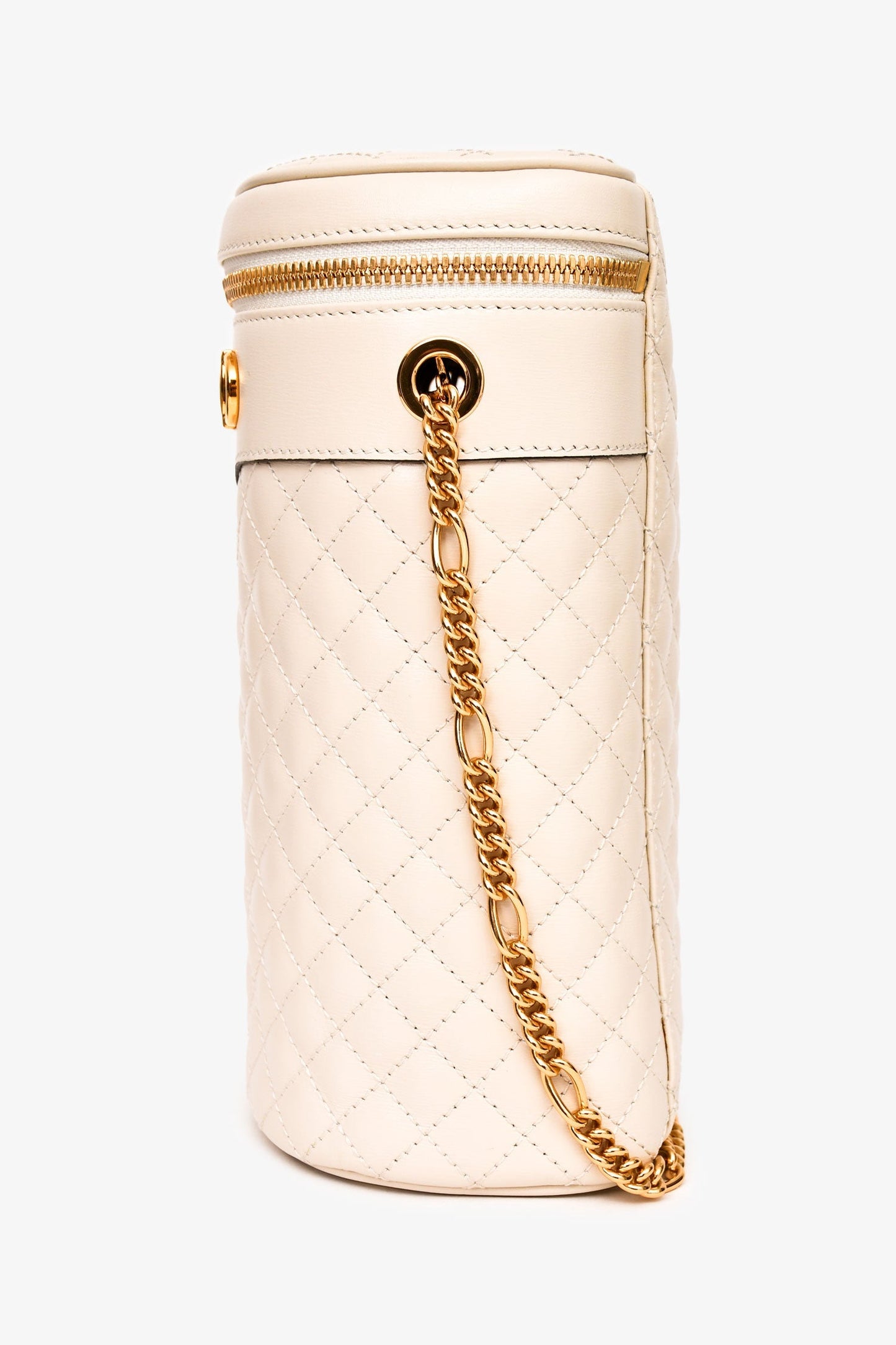 Gucci White Leather Trapuntata Zumi Crossbody Bag