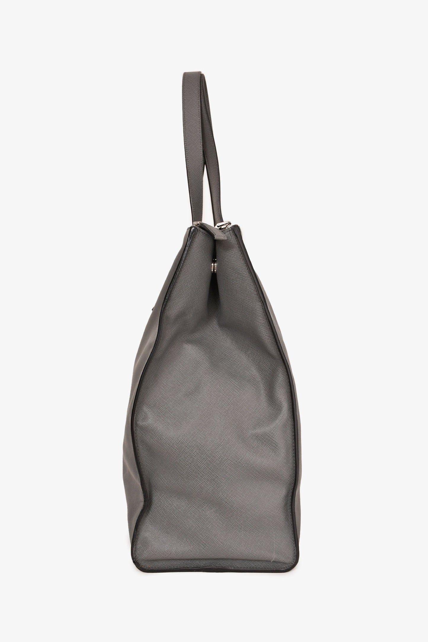 Prada Grey Saffiano Leather Travel Tote