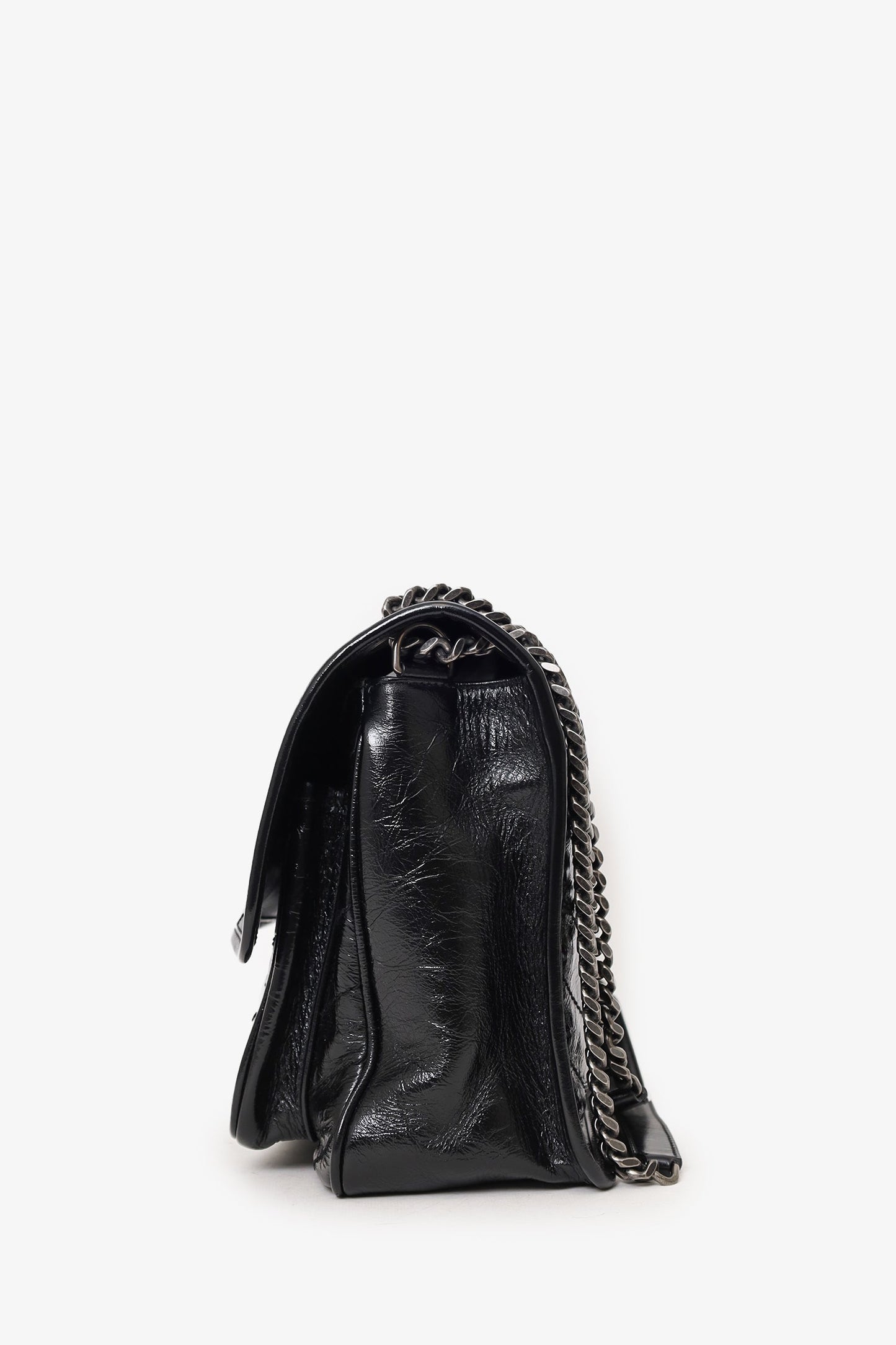 Saint Laurent Black Crinkled Leather 'Niki' Medium Crossbody Bag
