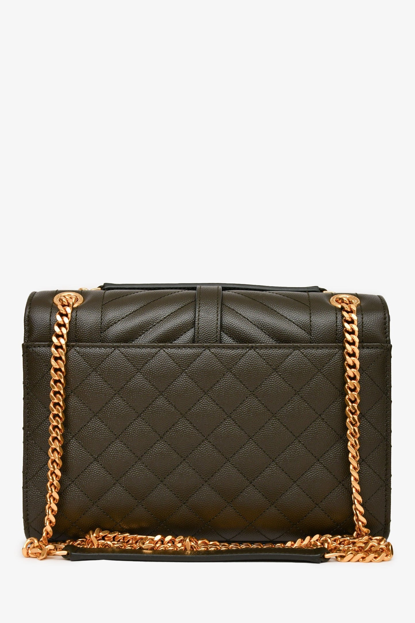 Saint Laurent 2018 Green Leather Medium Envelope Crossbody Bag