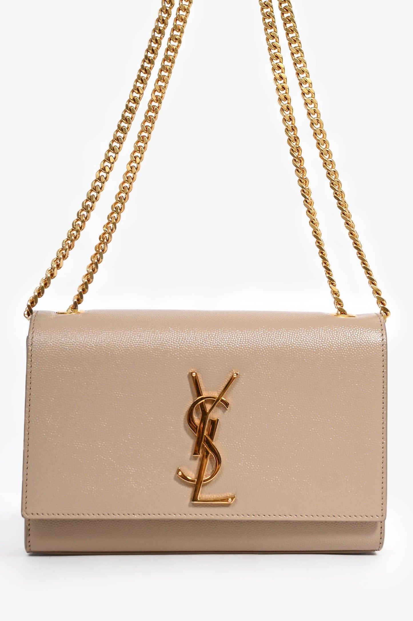 Saint Laurent Beige Leather Kate Small Chain Bag