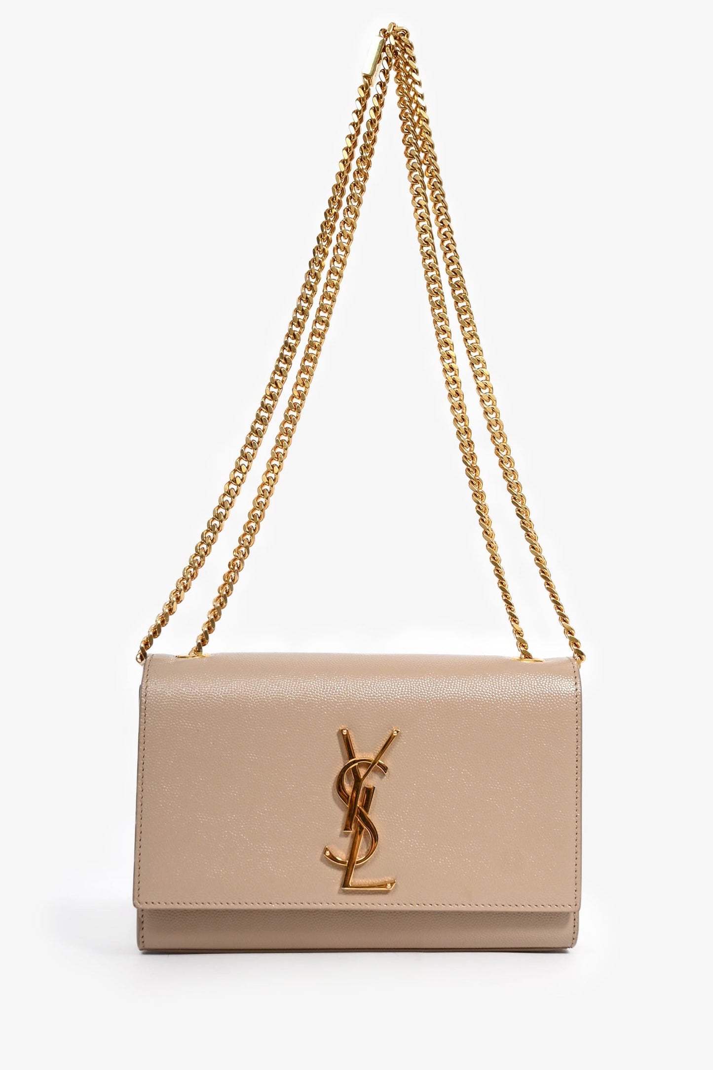 Saint Laurent Beige Leather Kate Small Chain Bag