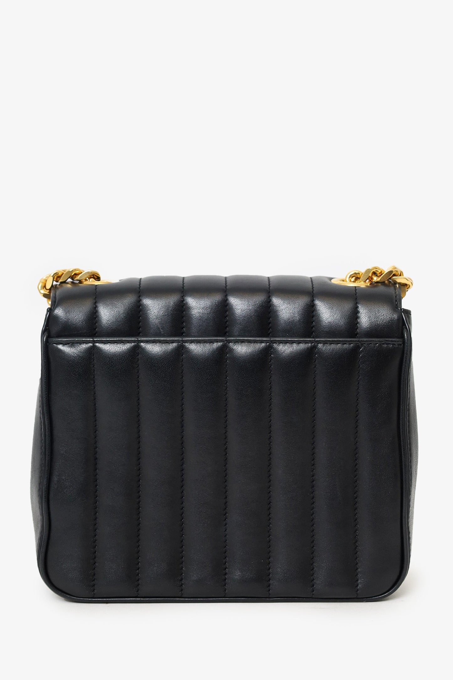 Saint Laurent Black Leather Medium Vicky Matelasse Shoulder Bag