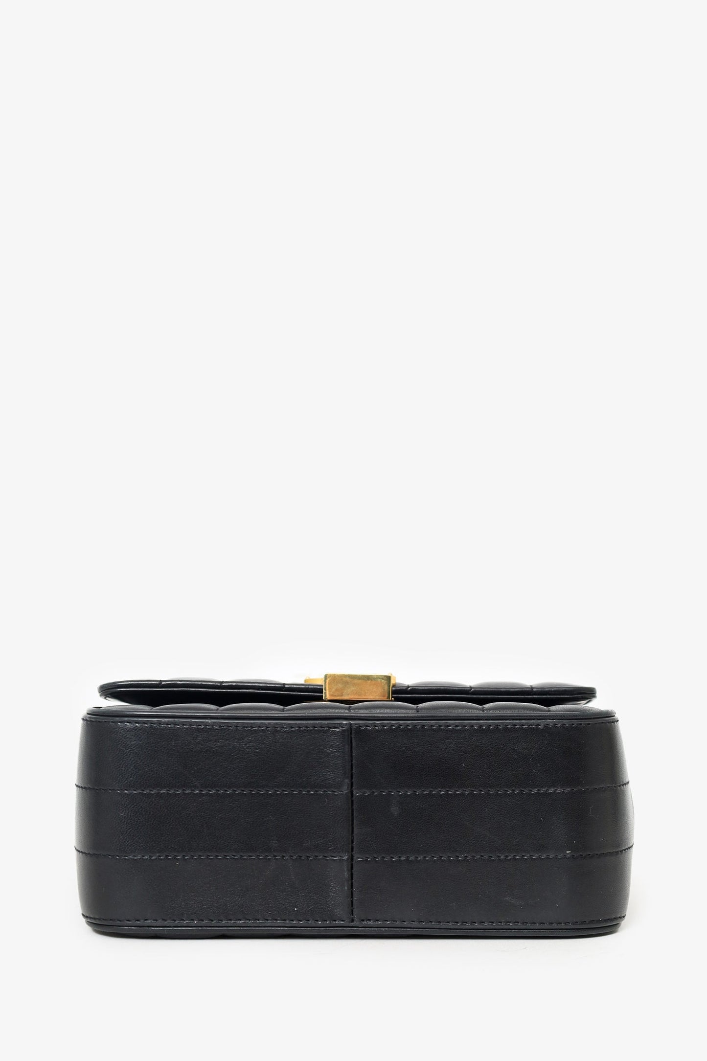 Saint Laurent Black Leather Medium Vicky Matelasse Shoulder Bag