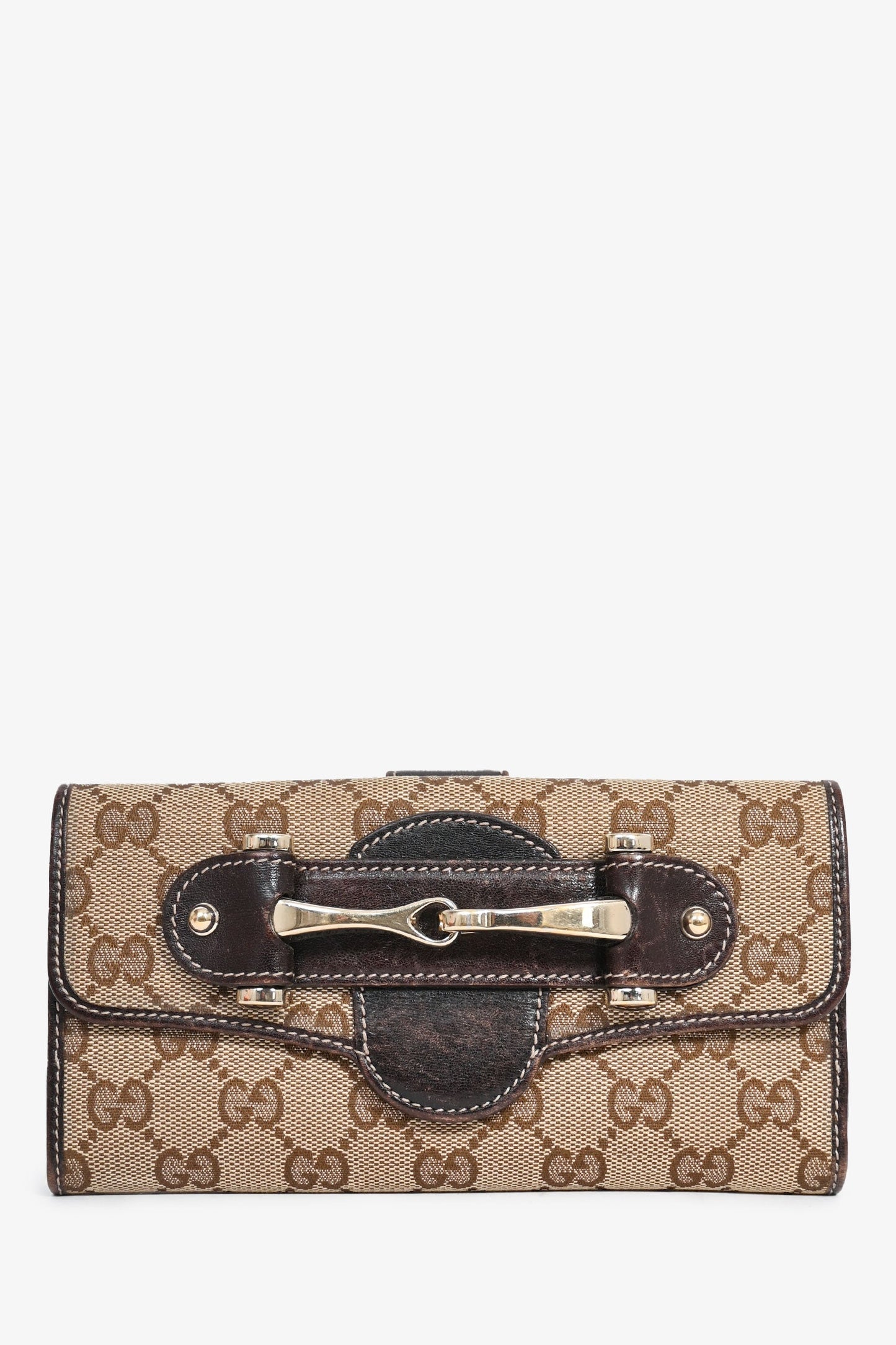 Gucci Vintage GG Monogram Horsebit Long Wallet