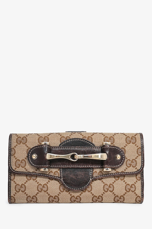Gucci Vintage GG Monogram Horsebit Long Wallet