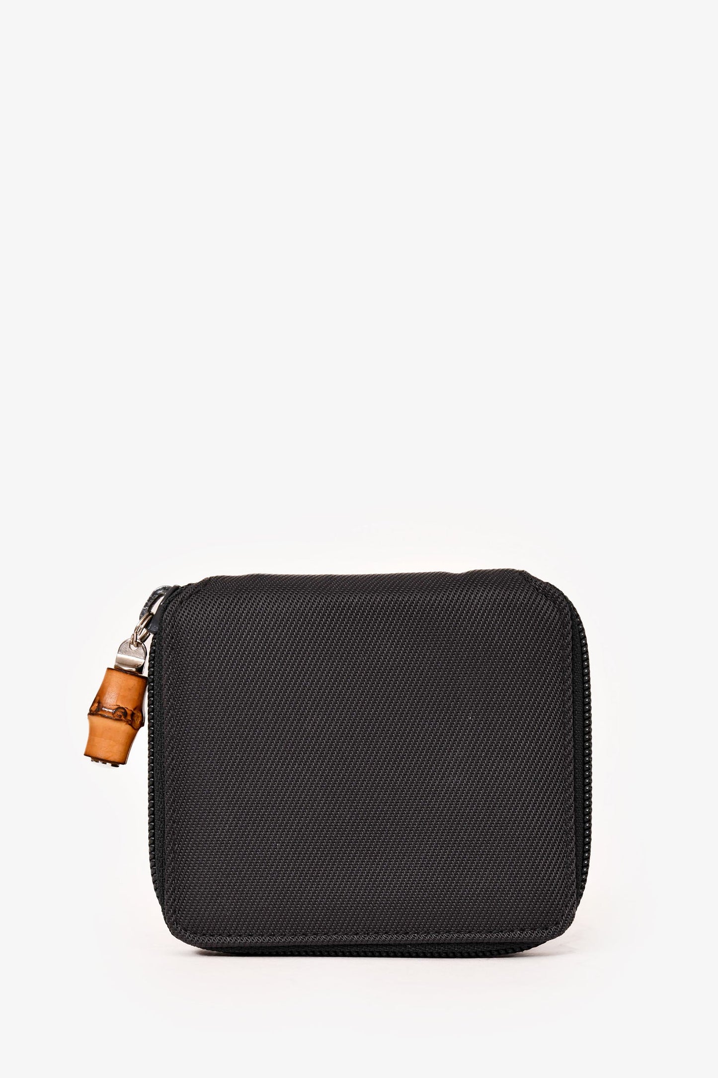 Gucci Vintage Grey Canvas Zip Around Key Holder Wallet