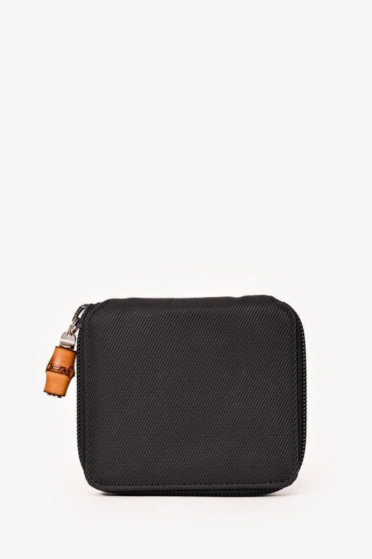 Gucci Vintage Grey Canvas Zip Around Key Holder Wallet