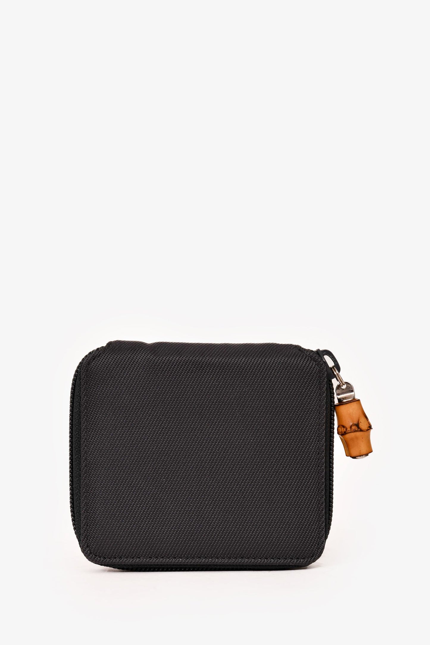 Gucci Vintage Grey Canvas Zip Around Key Holder Wallet