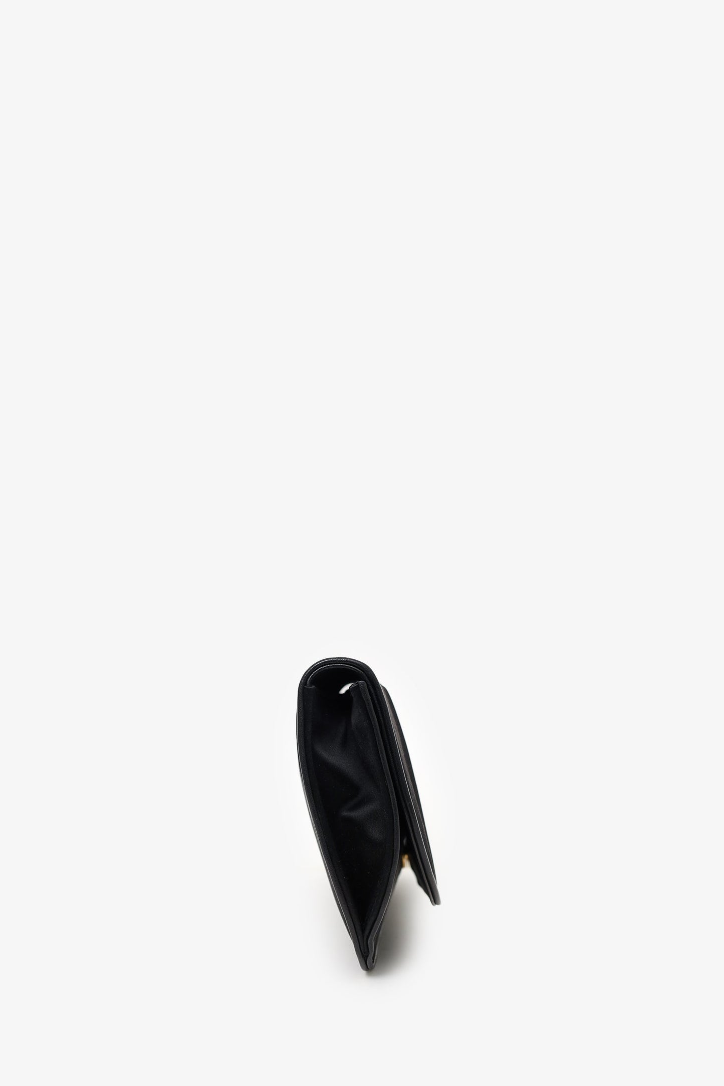 Gucci Black Satin Diamante Embellished 1973 'GG' Clutch