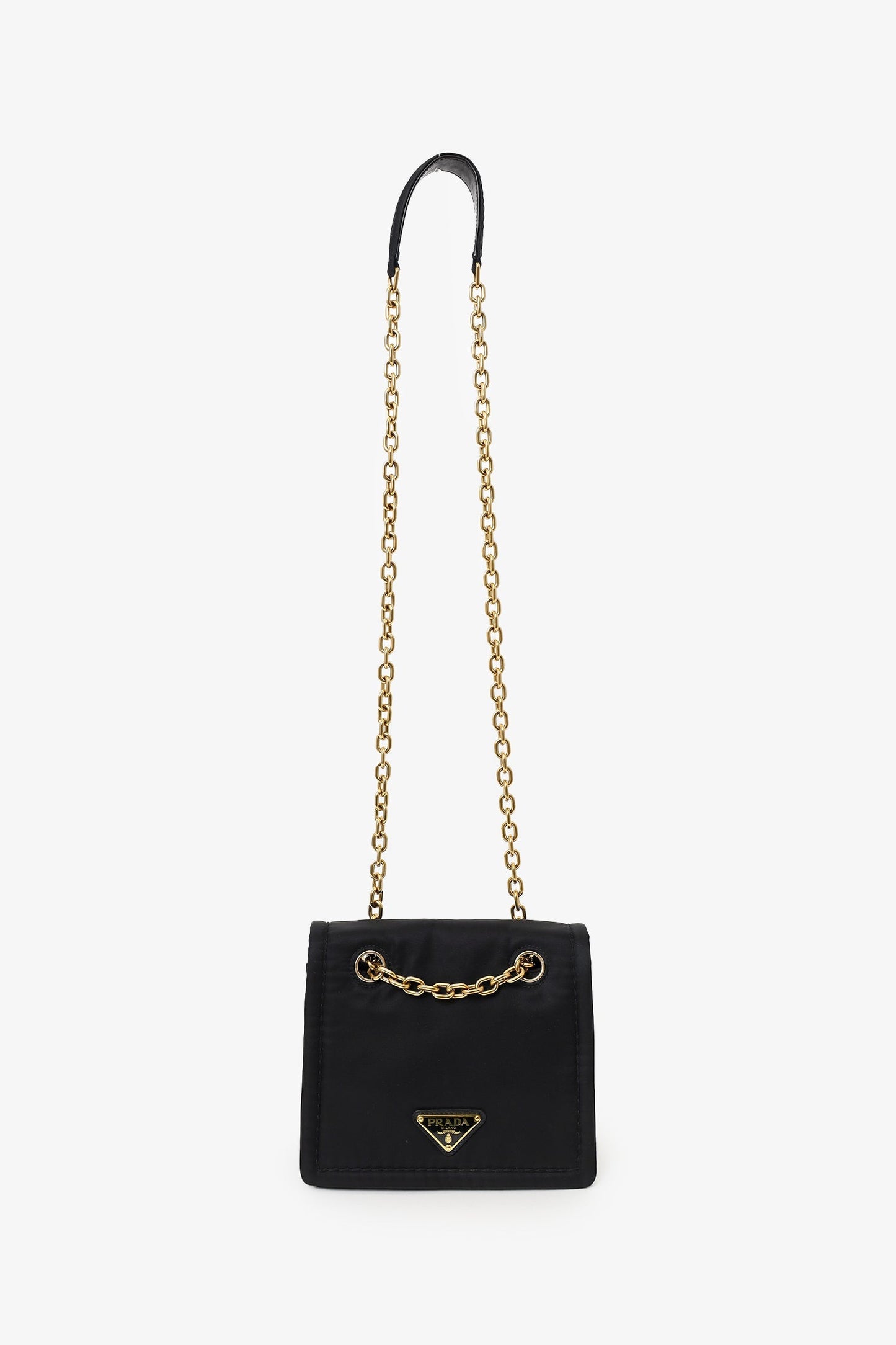 Prada Black Nylon Chain Shoulder Bag