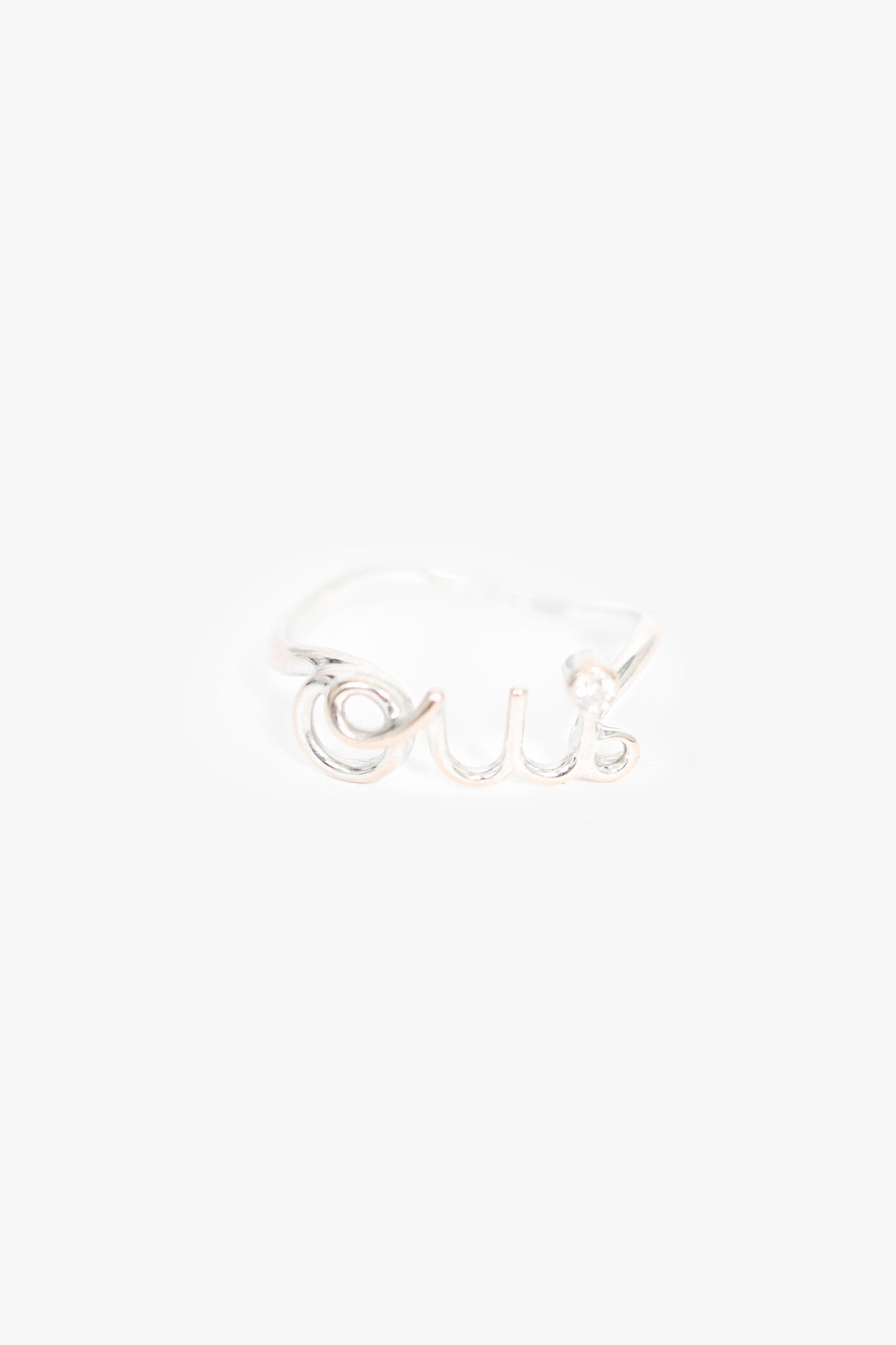 Christian Dior 18K White Gold Diamond 'Oui 'Ring Size 6.5