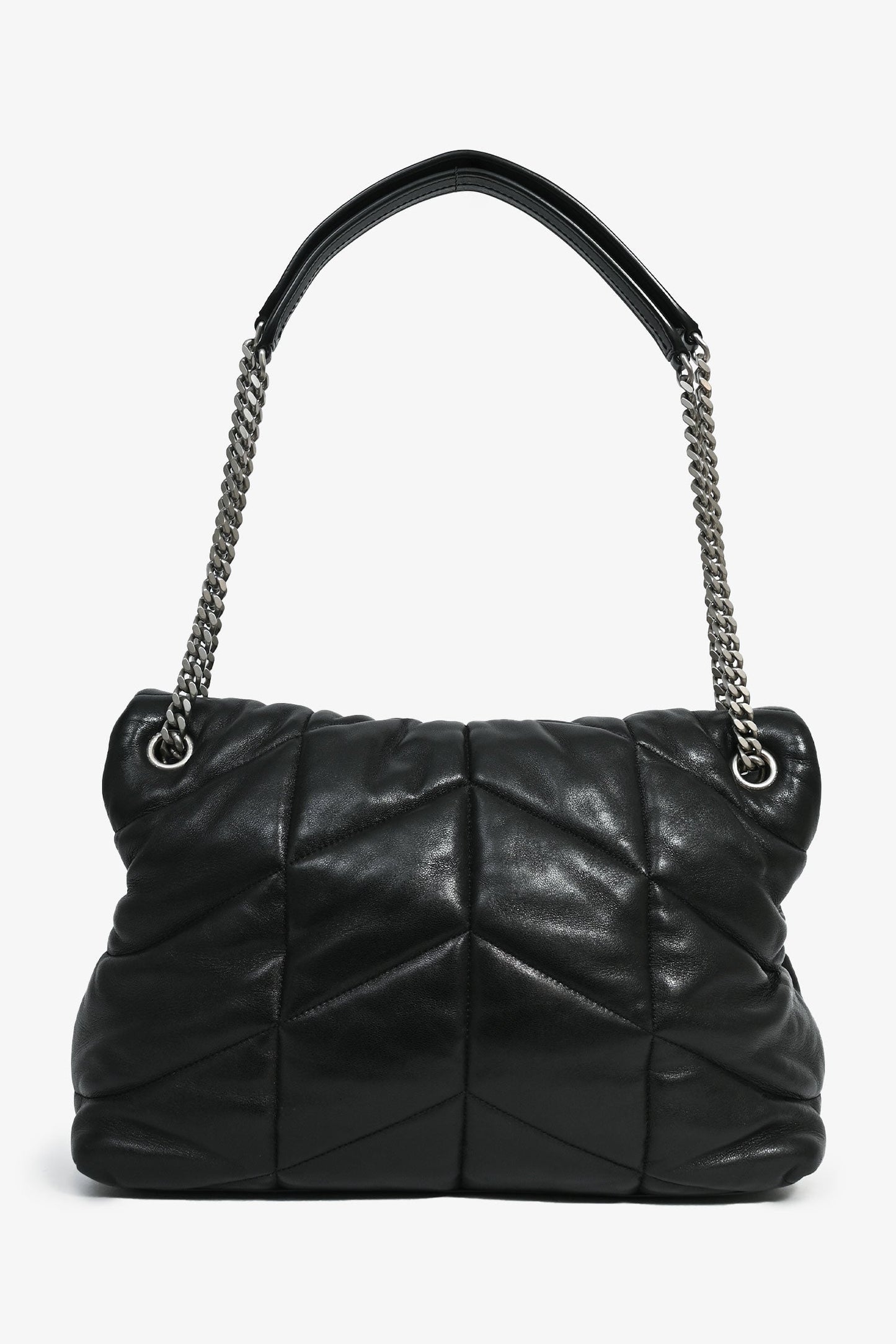 Saint Laurent Black Quilted Leather Medium 'Puffer' Shoulder Bag