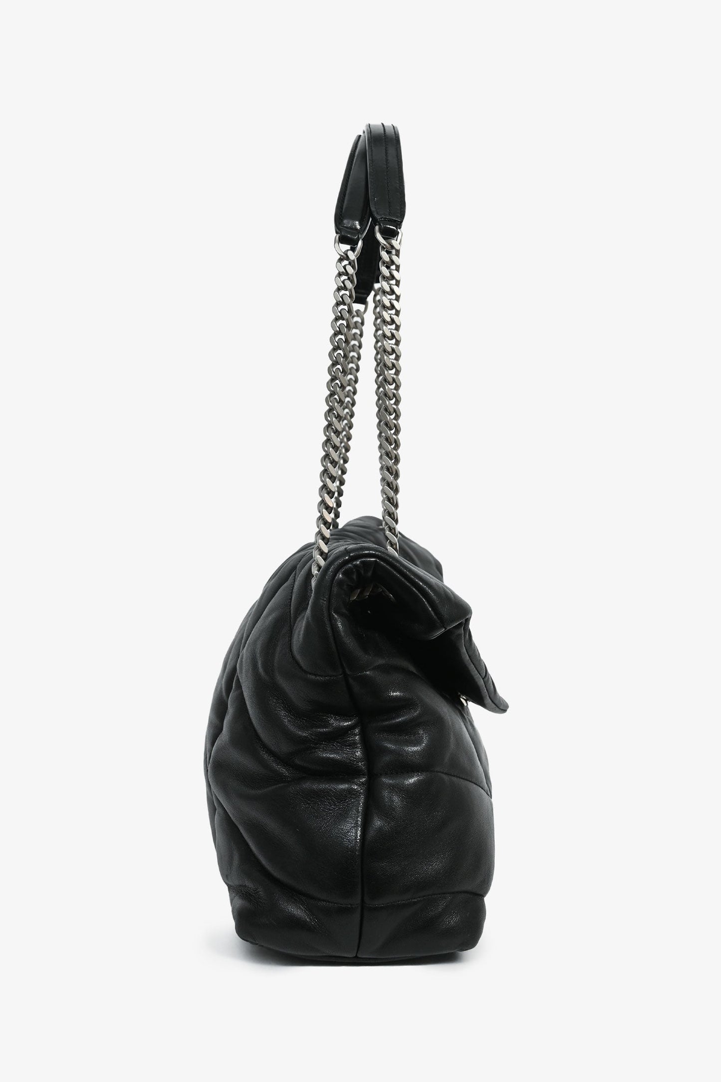 Saint Laurent Black Quilted Leather Medium 'Puffer' Shoulder Bag