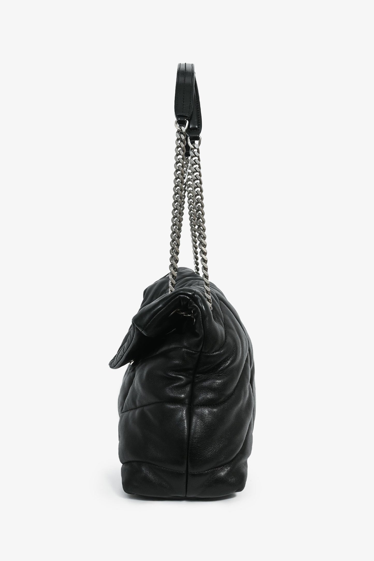 Saint Laurent Black Quilted Leather Medium 'Puffer' Shoulder Bag