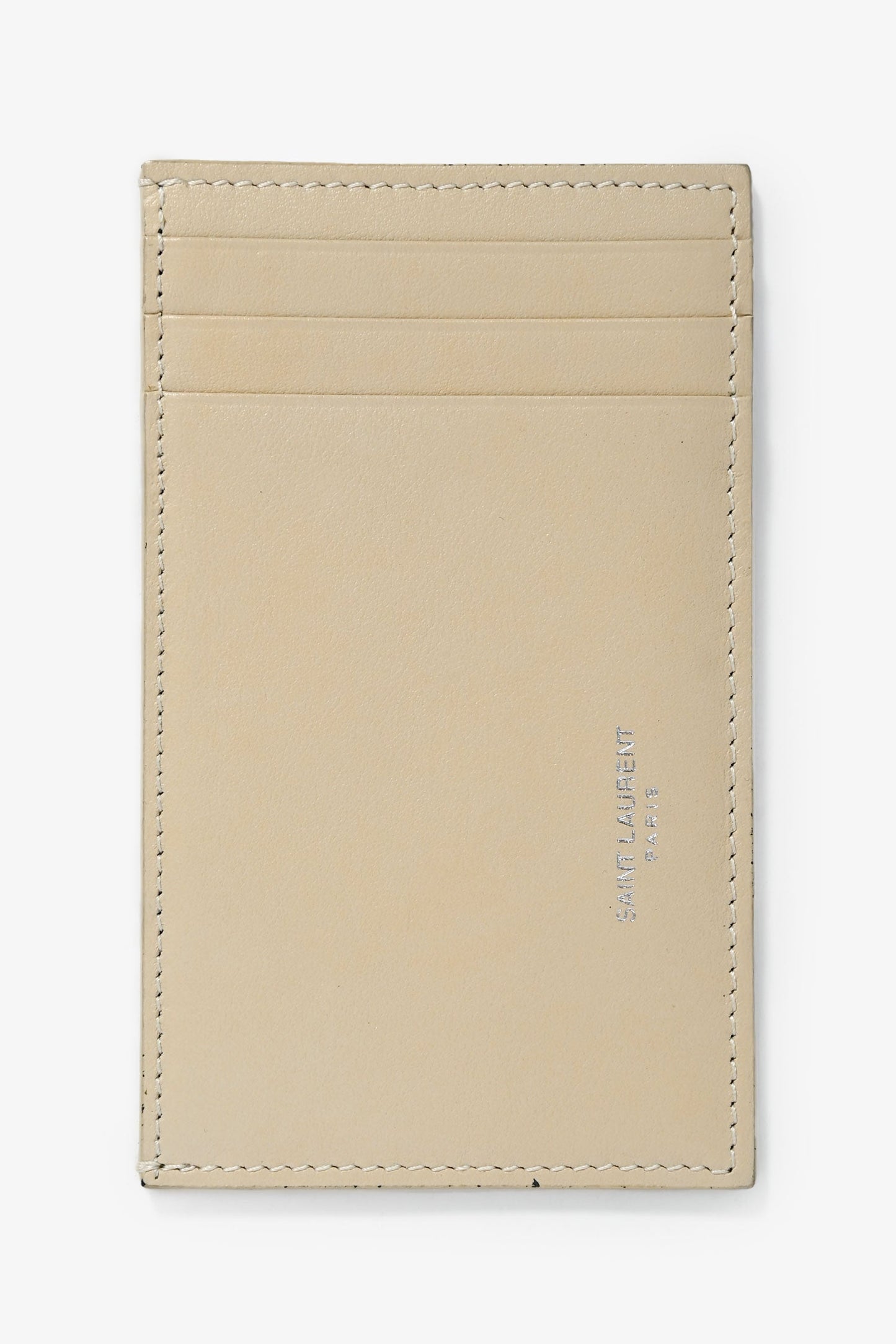 Saint Laurent 2020 Cream Croc Embossed Envelope Wallet On Chain with Card Holder