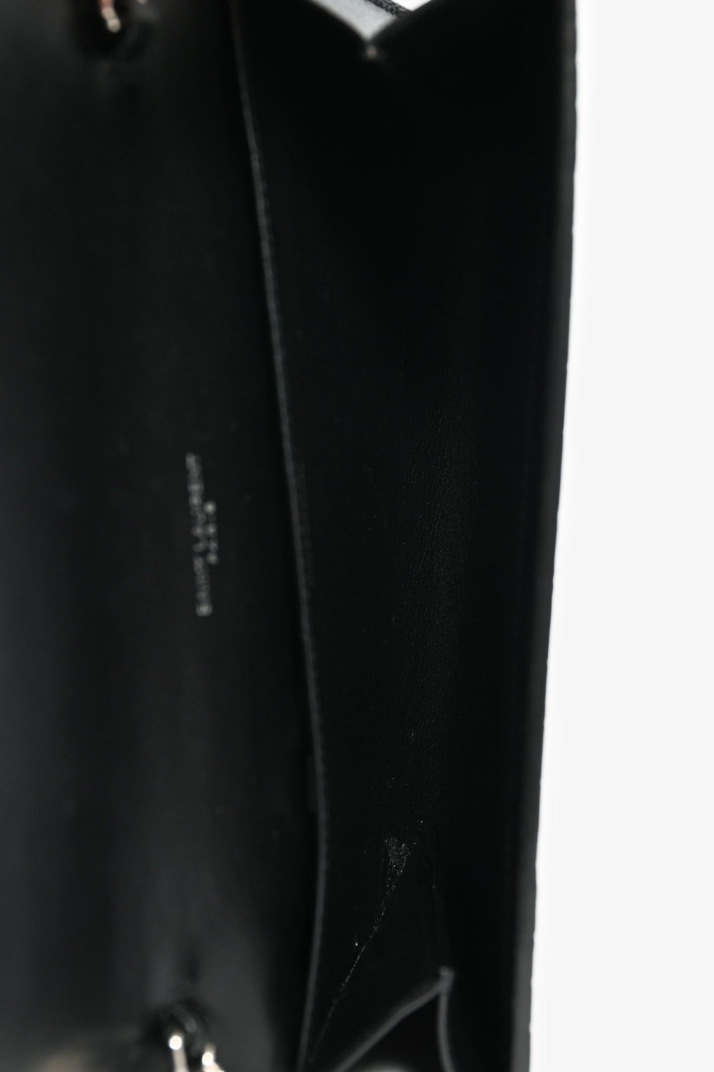 Saint Laurent 2020 Black Croc Embossed Envelope Wallet On Chain with Card Holder