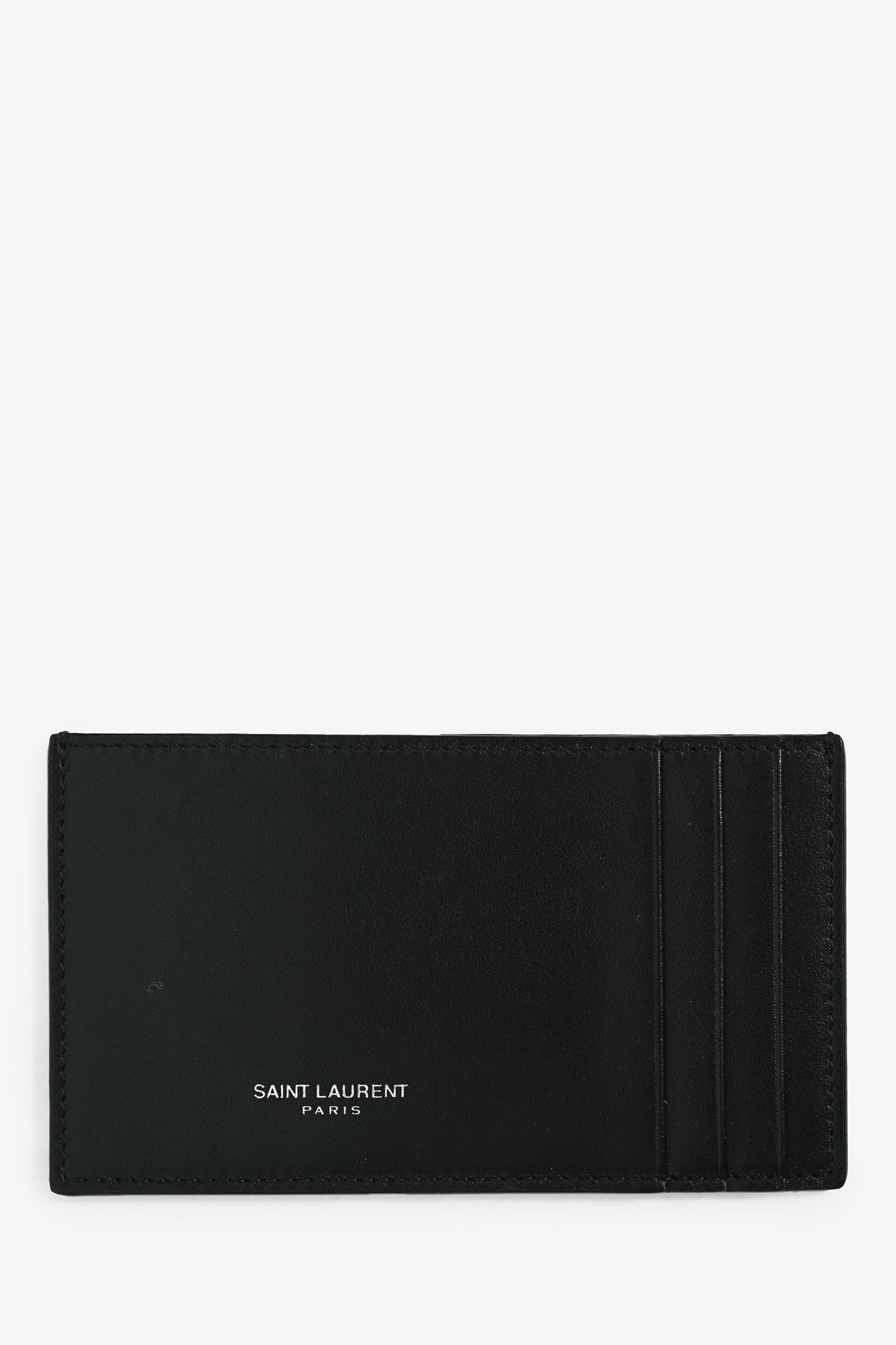 Saint Laurent 2020 Black Croc Embossed Envelope Wallet On Chain with Card Holder