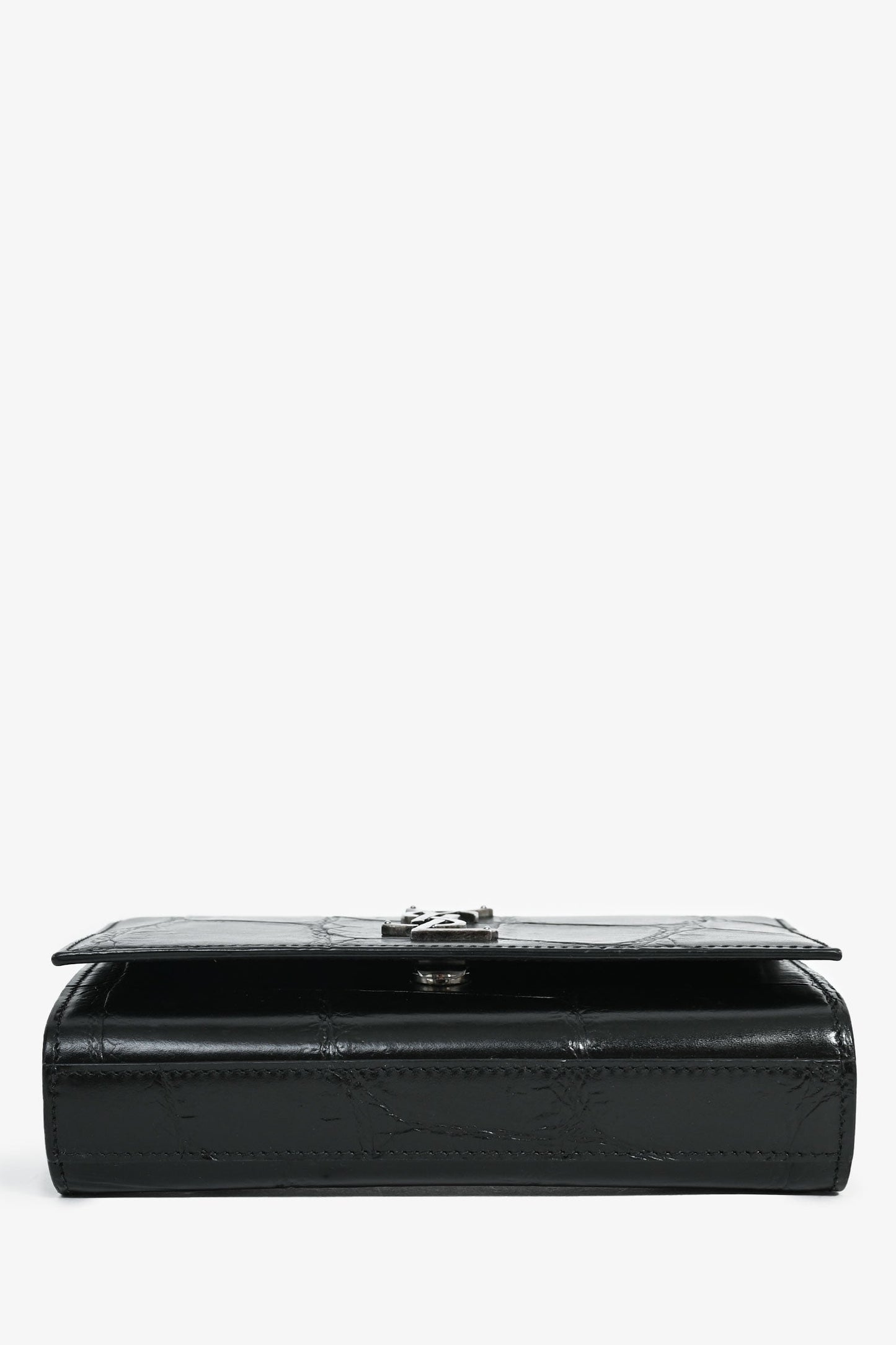 Saint Laurent 2018 Black Animal Embossed Small Kate Belt Bag