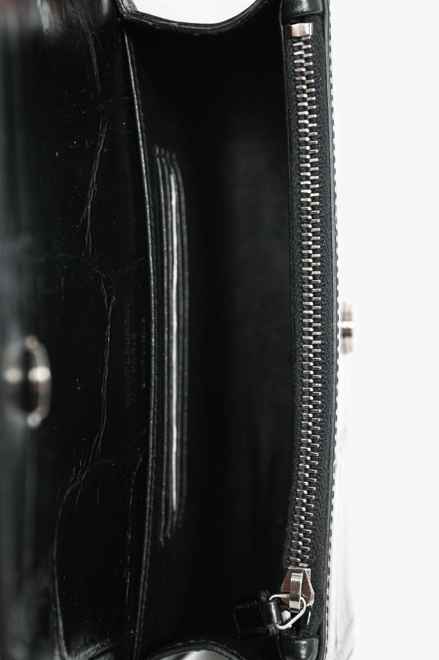 Saint Laurent 2018 Black Animal Embossed Small Kate Belt Bag