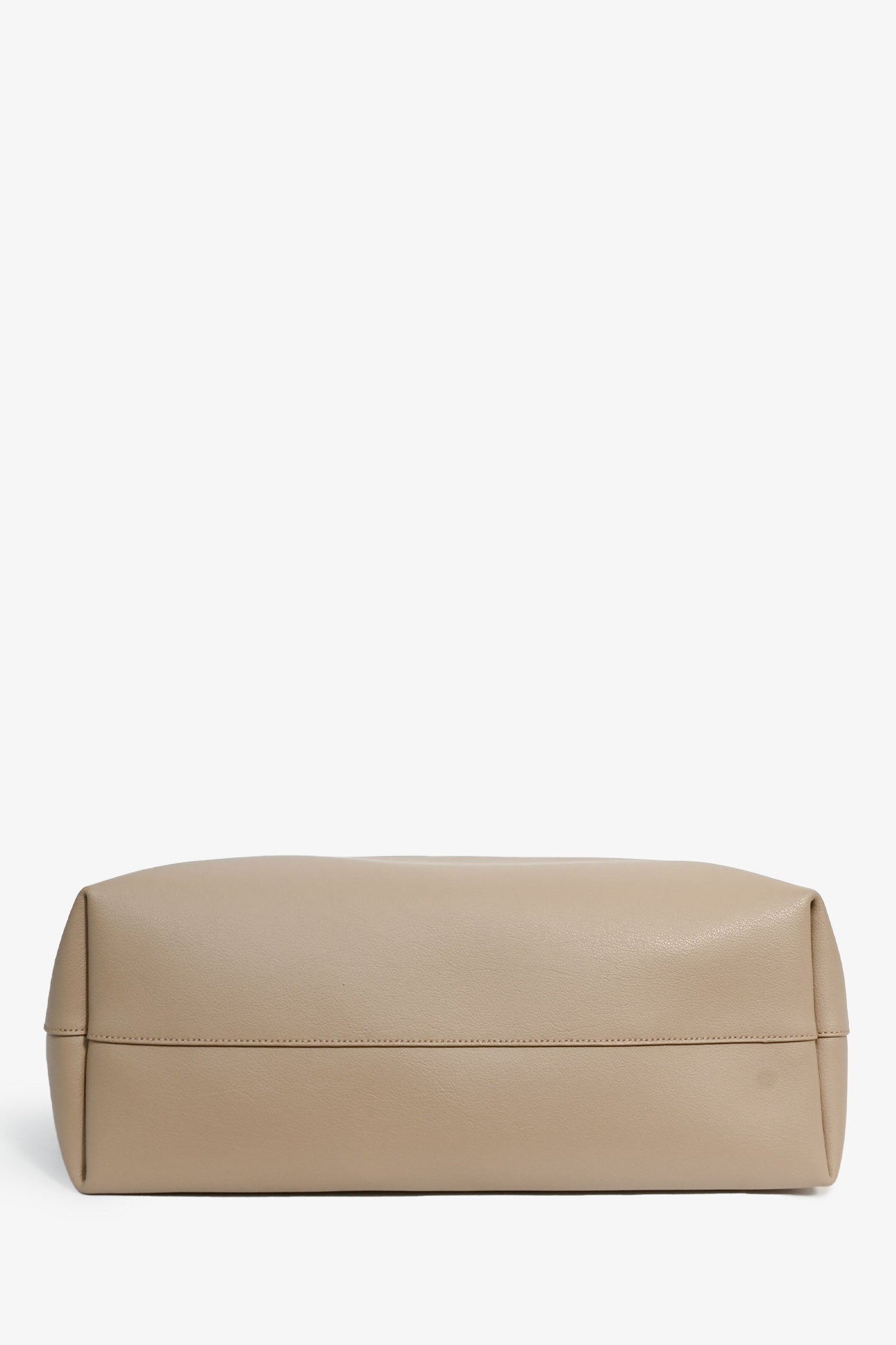 Saint Laurent Beige Leather Shopping E/W Tote with Pouch