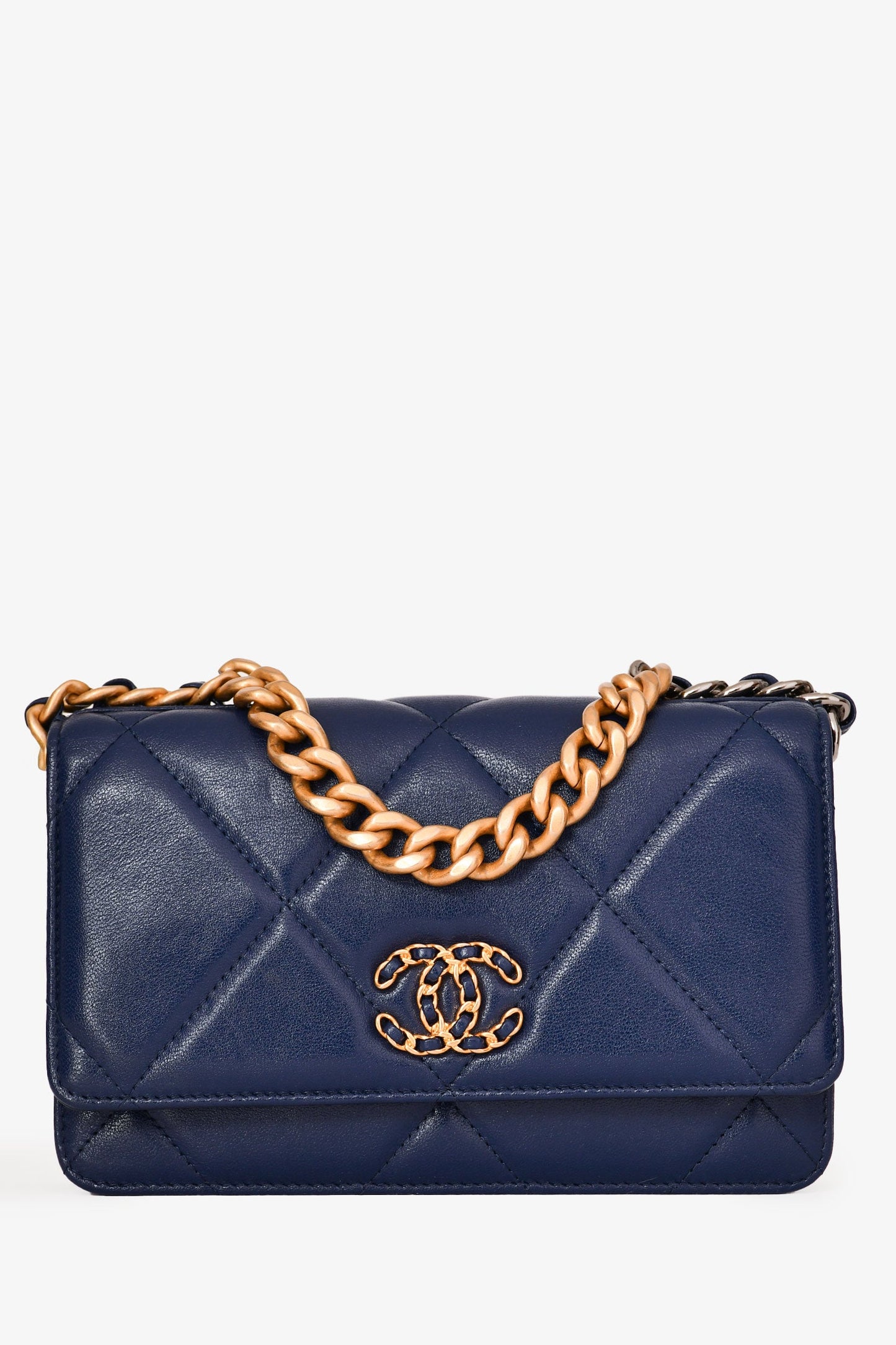 Chanel™ Navy Lambskin 'Chanel 19' Wallet on Chain