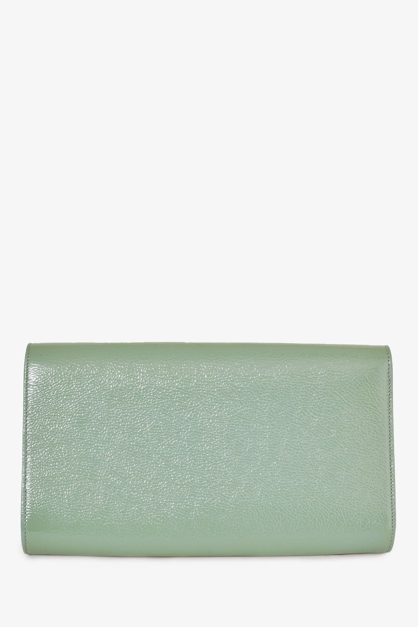 Saint Laurent Teal Green Patent Leather Belle De Jour Clutch (As Is)