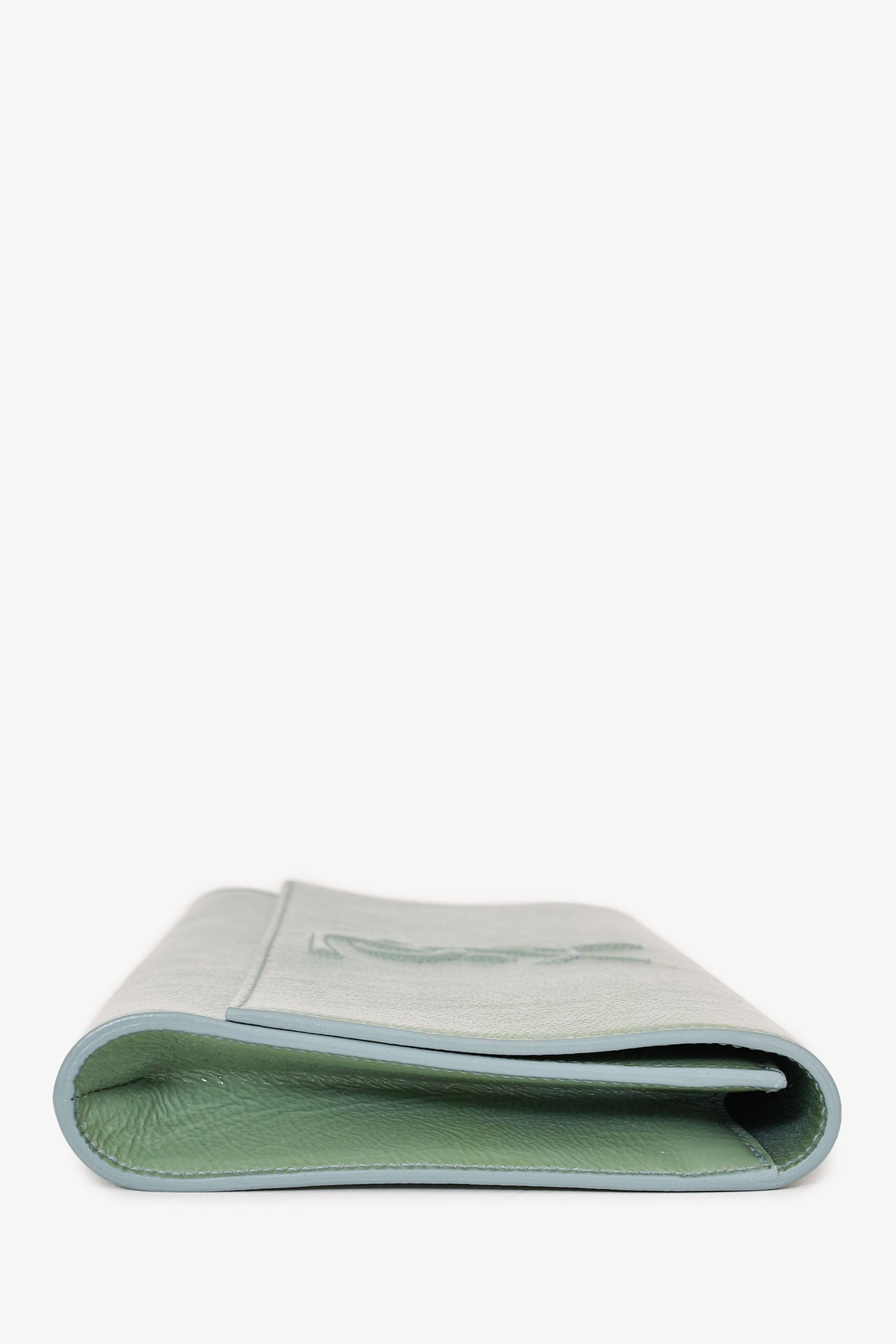 Saint Laurent Teal Green Patent Leather Belle De Jour Clutch (As Is)