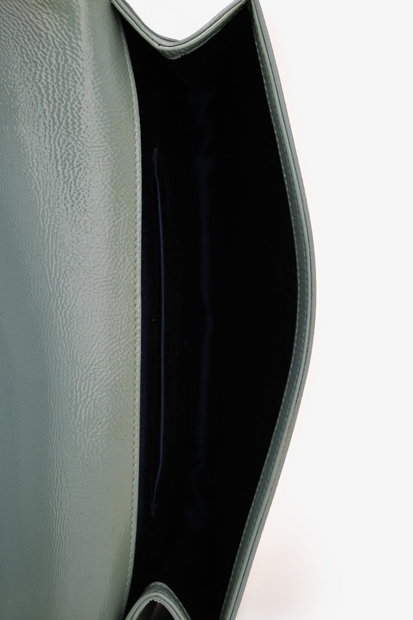 Saint Laurent Teal Green Patent Leather Belle De Jour Clutch (As Is)
