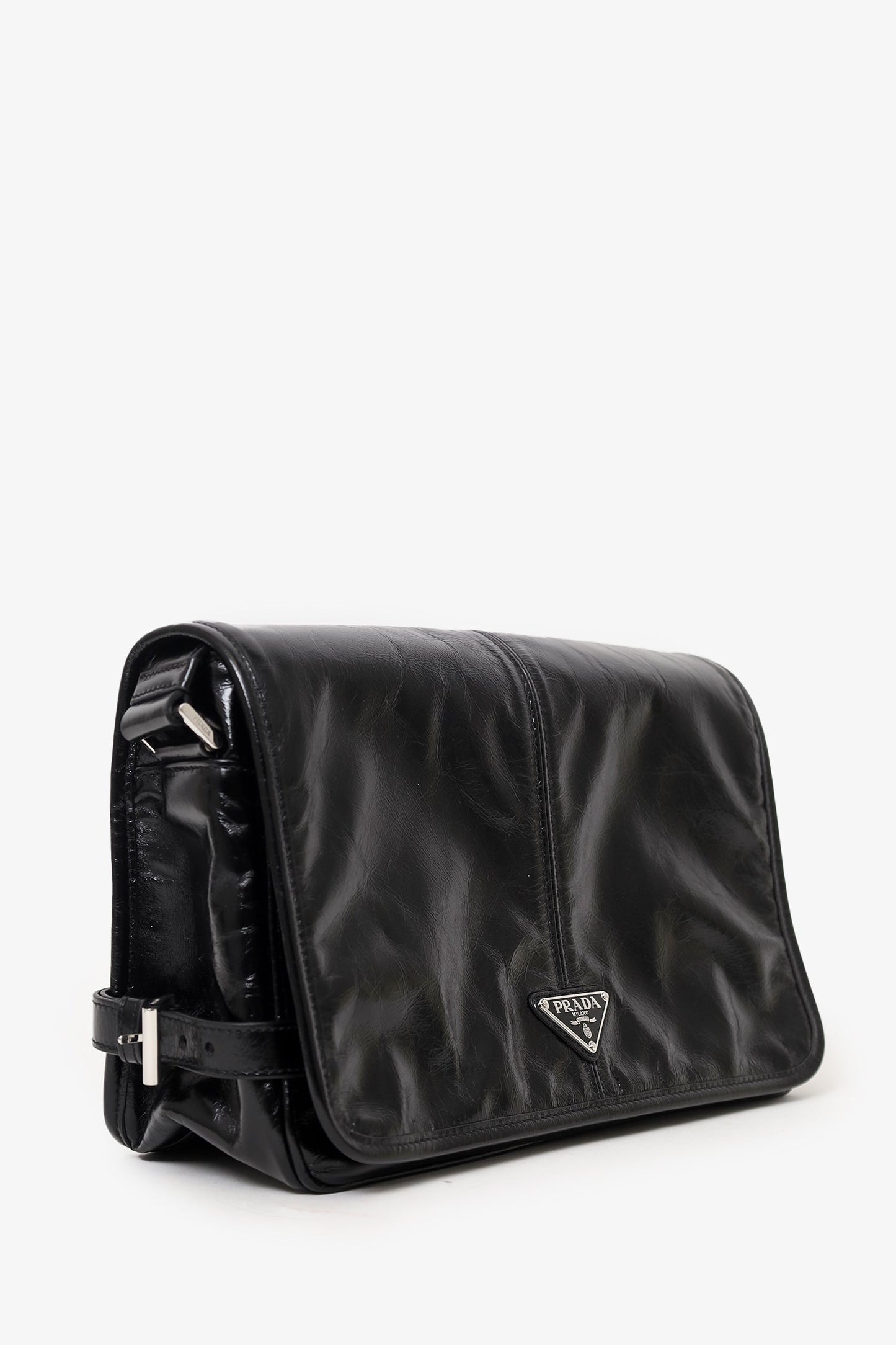 Prada Black Small Nappa Leather Duffle Bag
