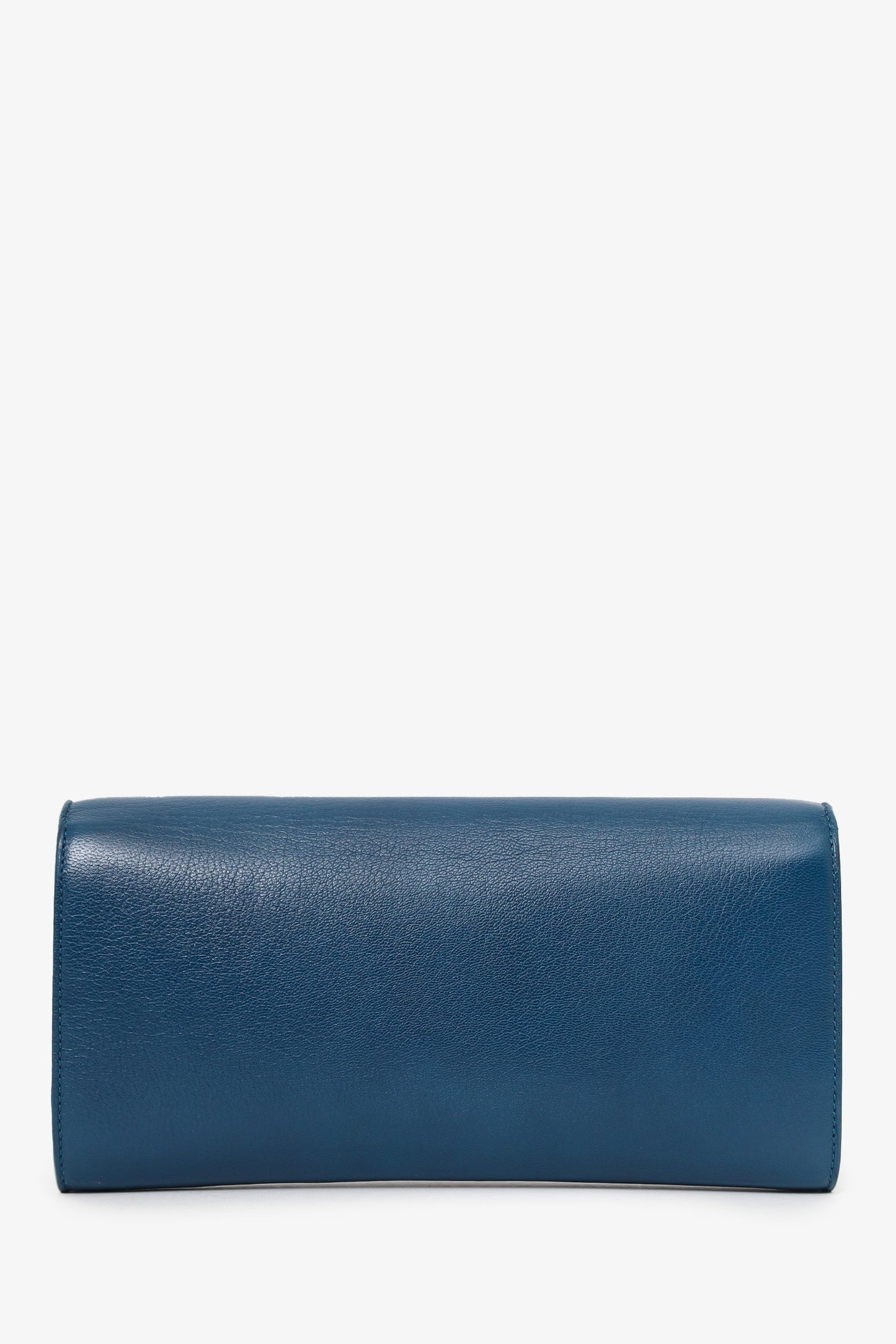 Saint Laurent Blue Leather Navy Blue Glazed Leather Belle De Jour Flap Clutch