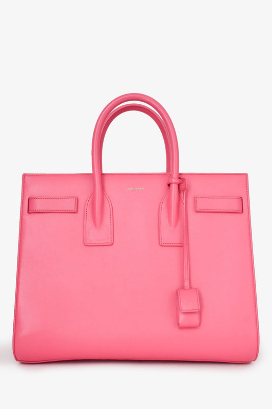 Saint Laurent 2014 Pink Leather Small Sac Du Jour Top Handle with Strap