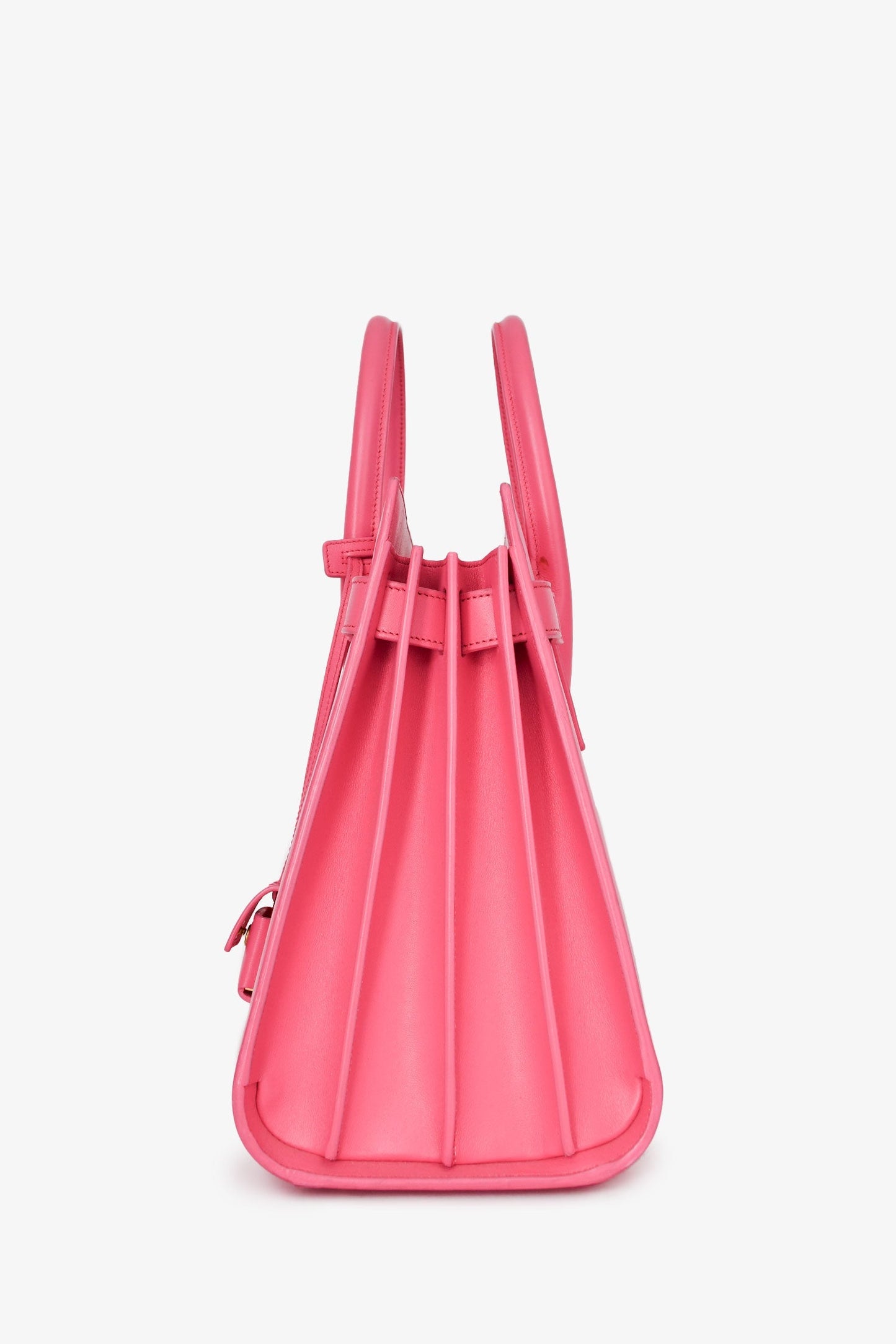 Saint Laurent 2014 Pink Leather Small Sac Du Jour Top Handle with Strap