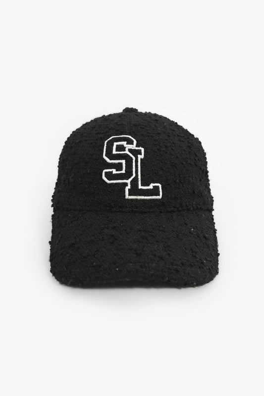 Saint Laurent Black Tweed "SL" Baseball Hat Size 57