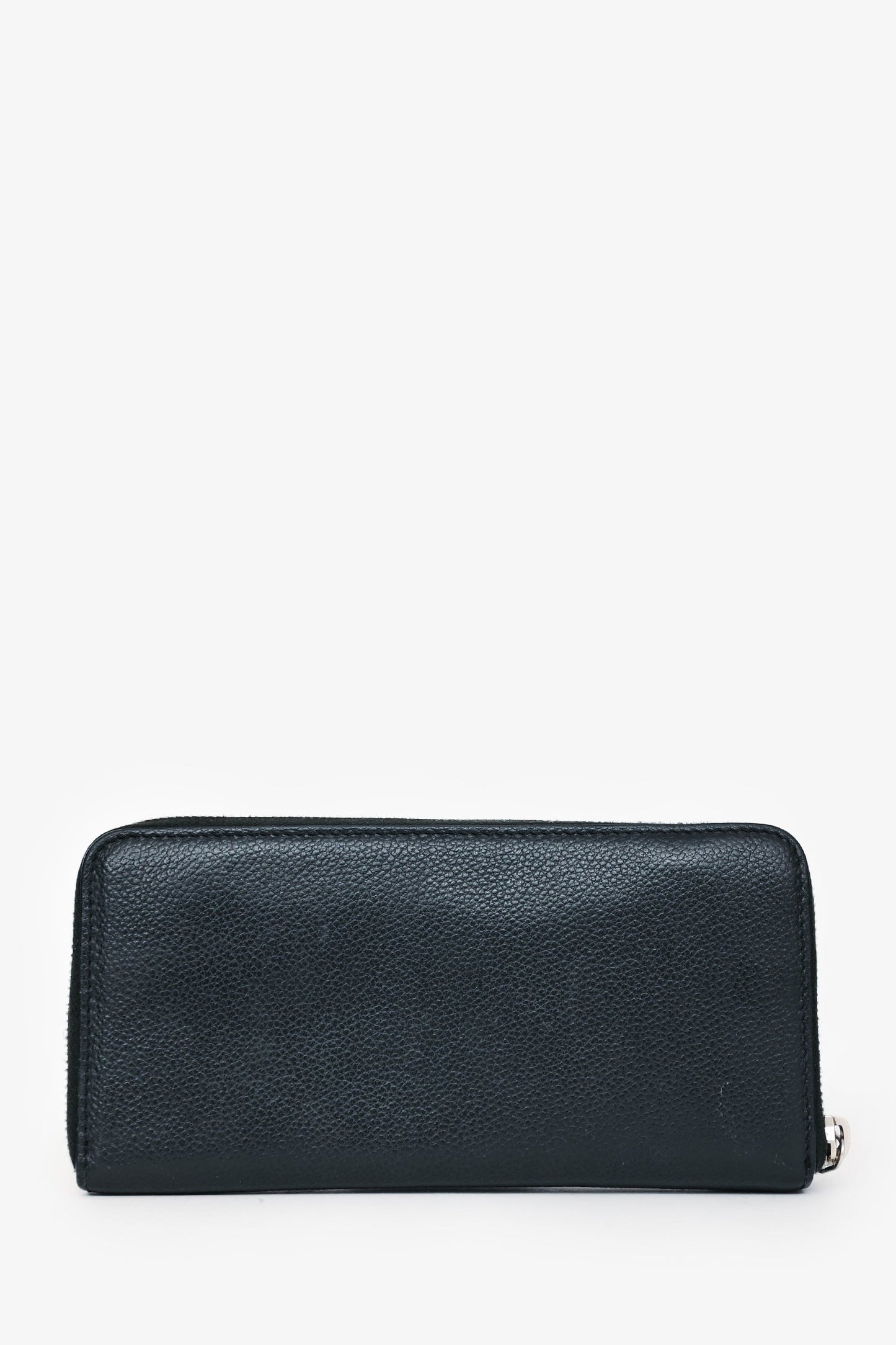 Saint Laurent Black Leather Long Zip Wallet