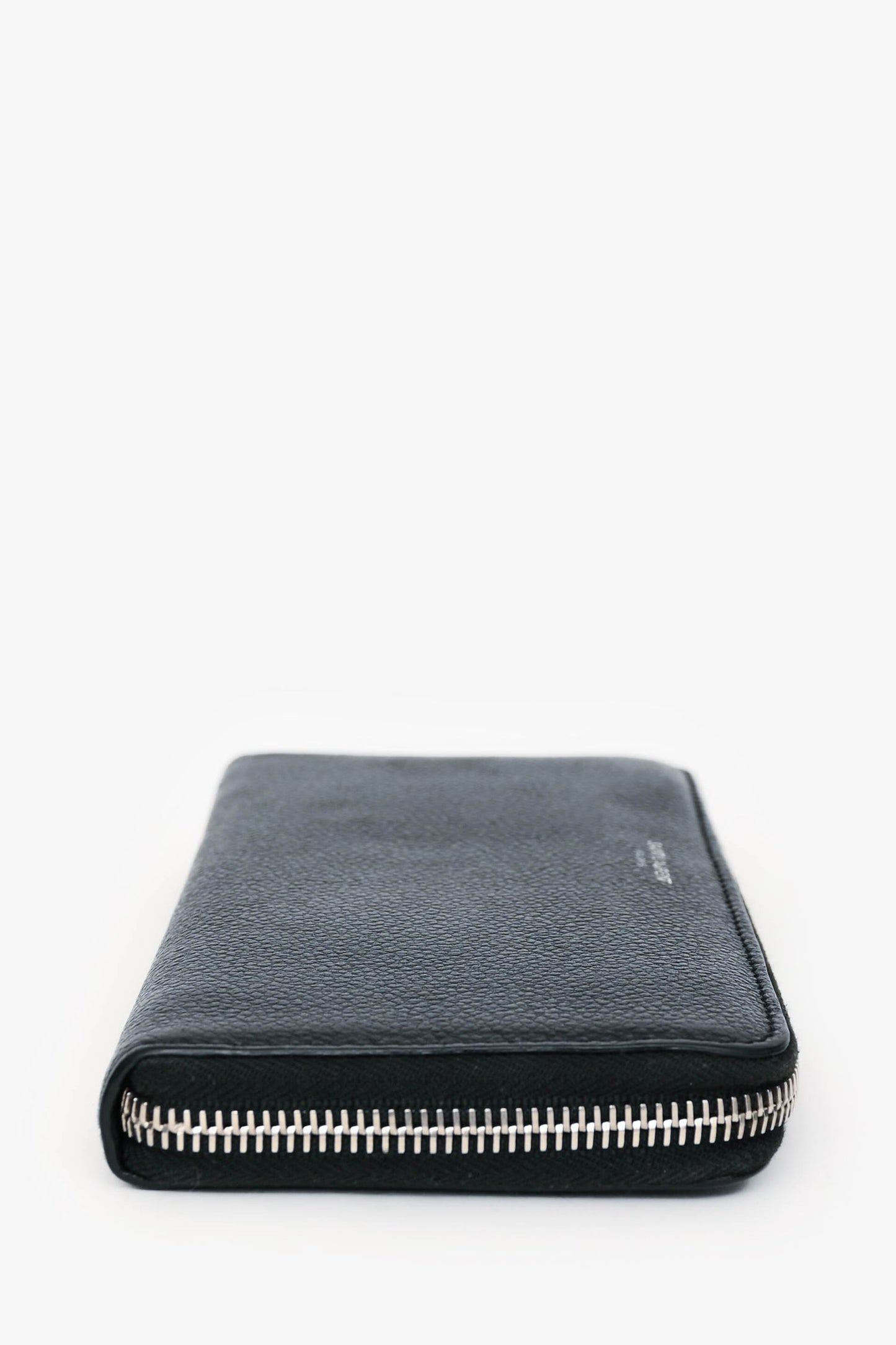 Saint Laurent Black Leather Long Zip Wallet