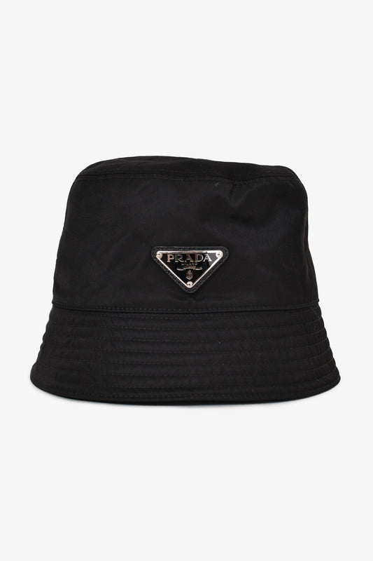 Prada Black Re-Nylon Bucket Hat Size S