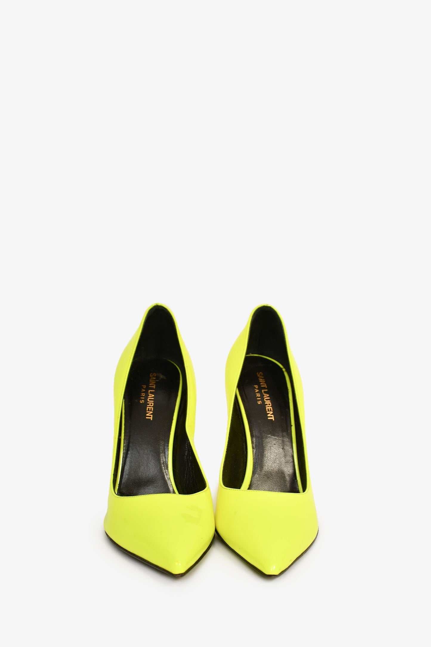 Saint Laurent Neon Yellow Pointed Pumps Size 40