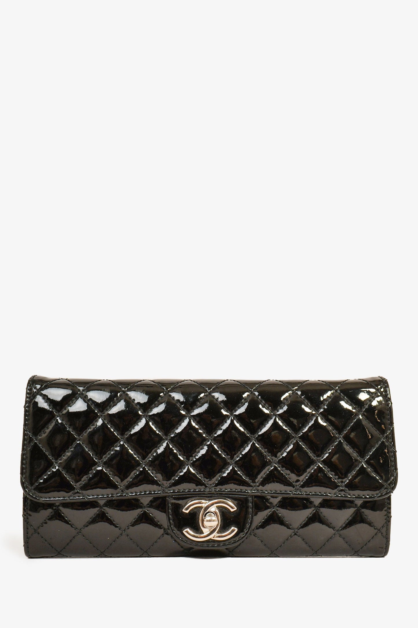Chanel™ 2011 Black Patent Wallet on Chain