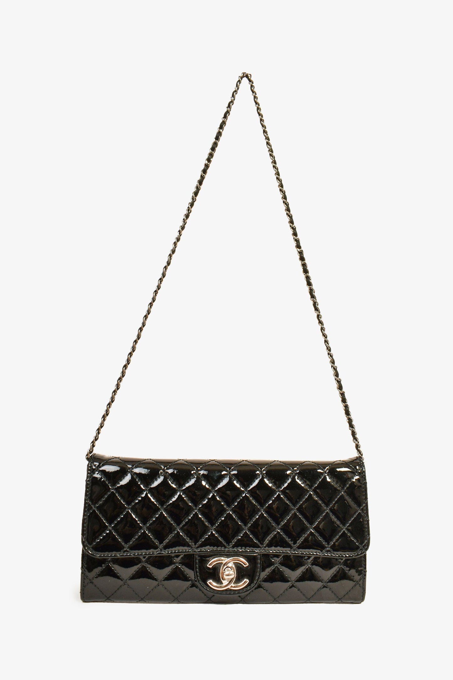 Chanel™ 2011 Black Patent Wallet on Chain