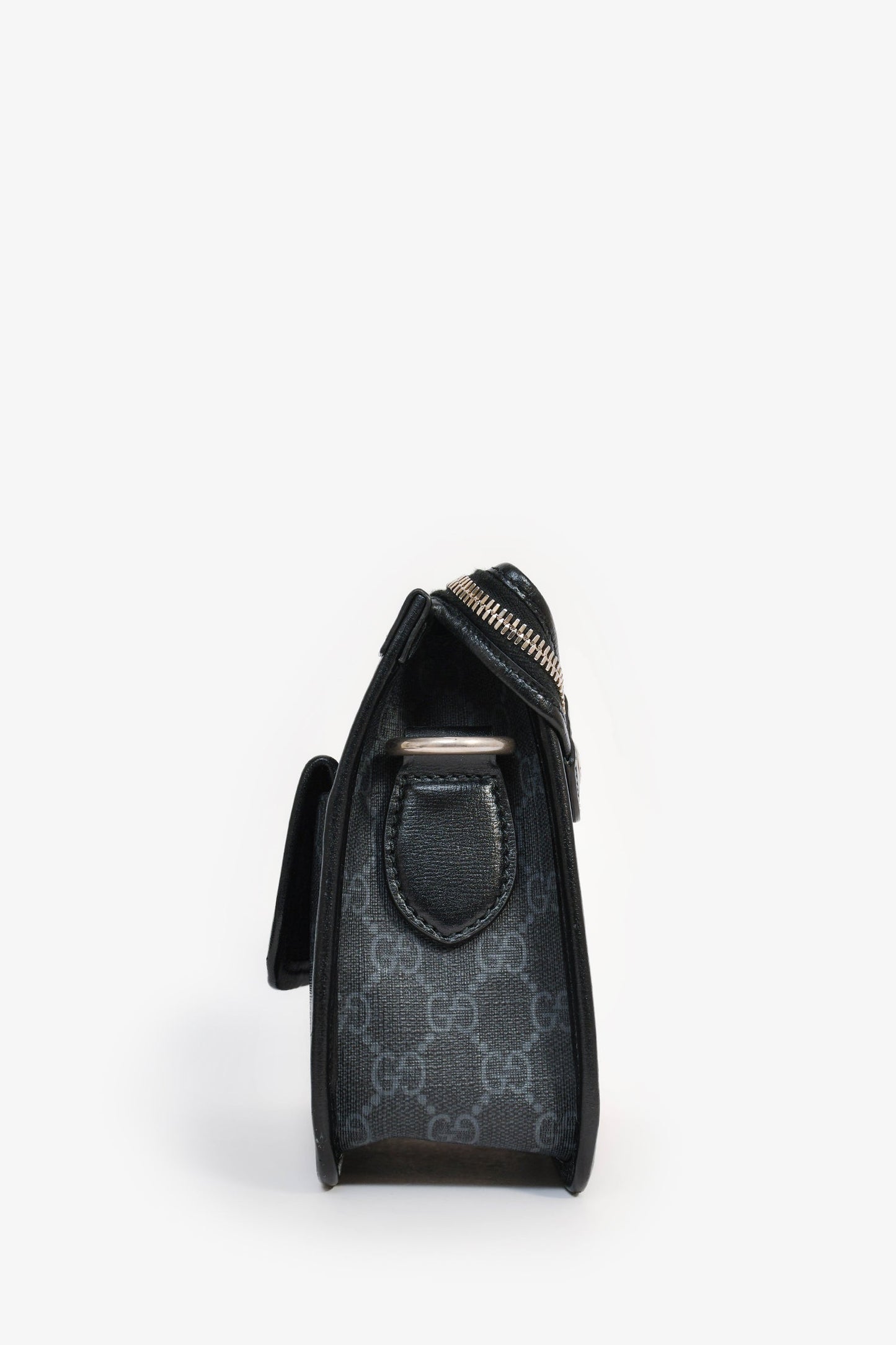Gucci Black GG Canvas Messenger Bag
