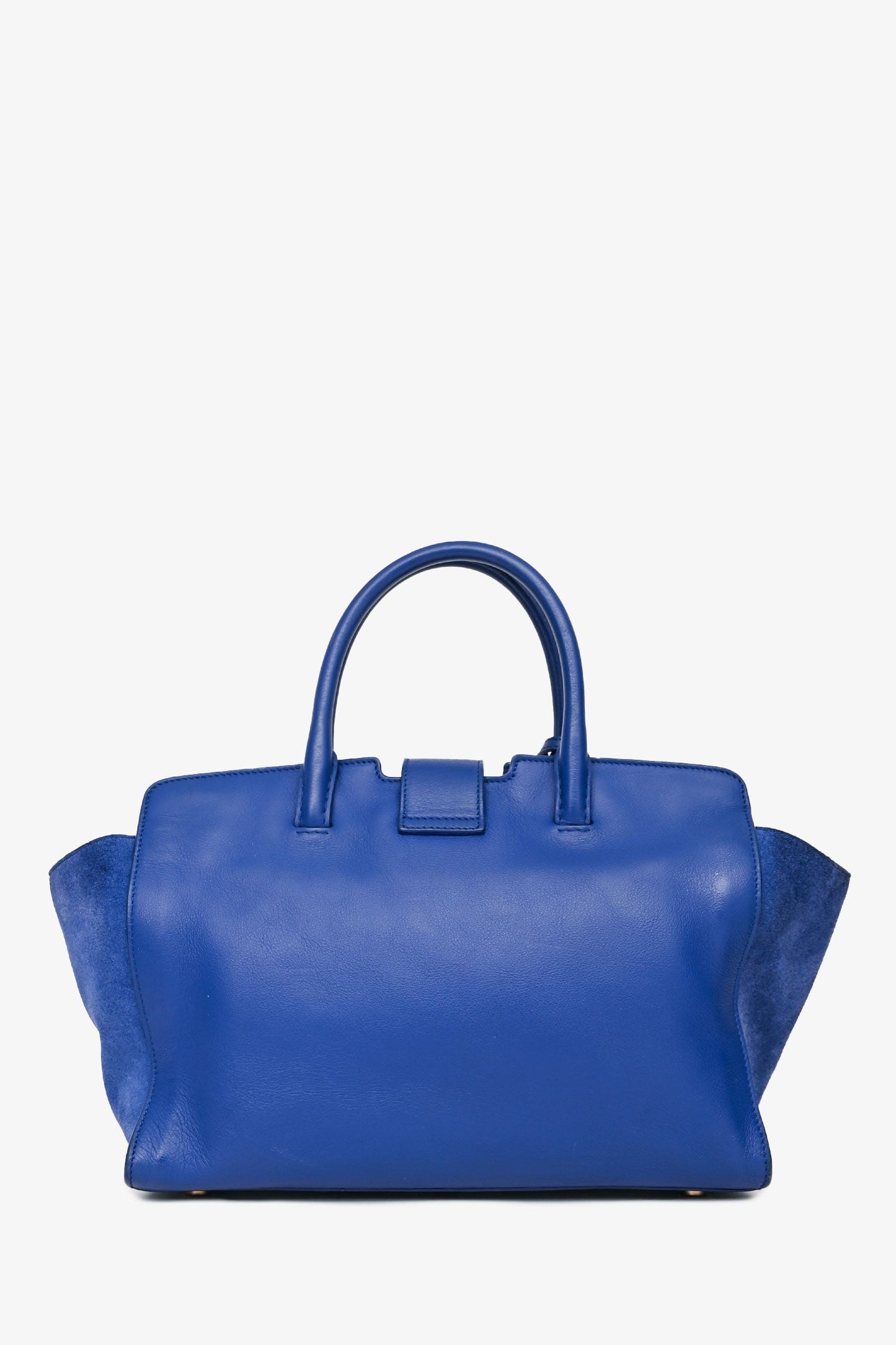 Saint Laurent 2016 Blue Leather Small Y Cabas Top Handle (As Is)