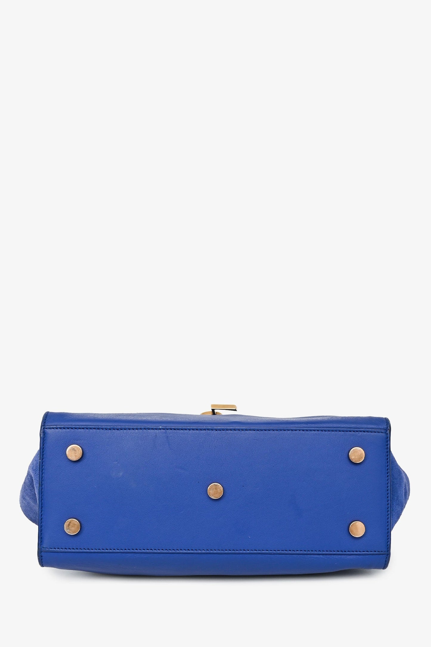 Saint Laurent 2016 Blue Leather Small Y Cabas Top Handle (As Is)