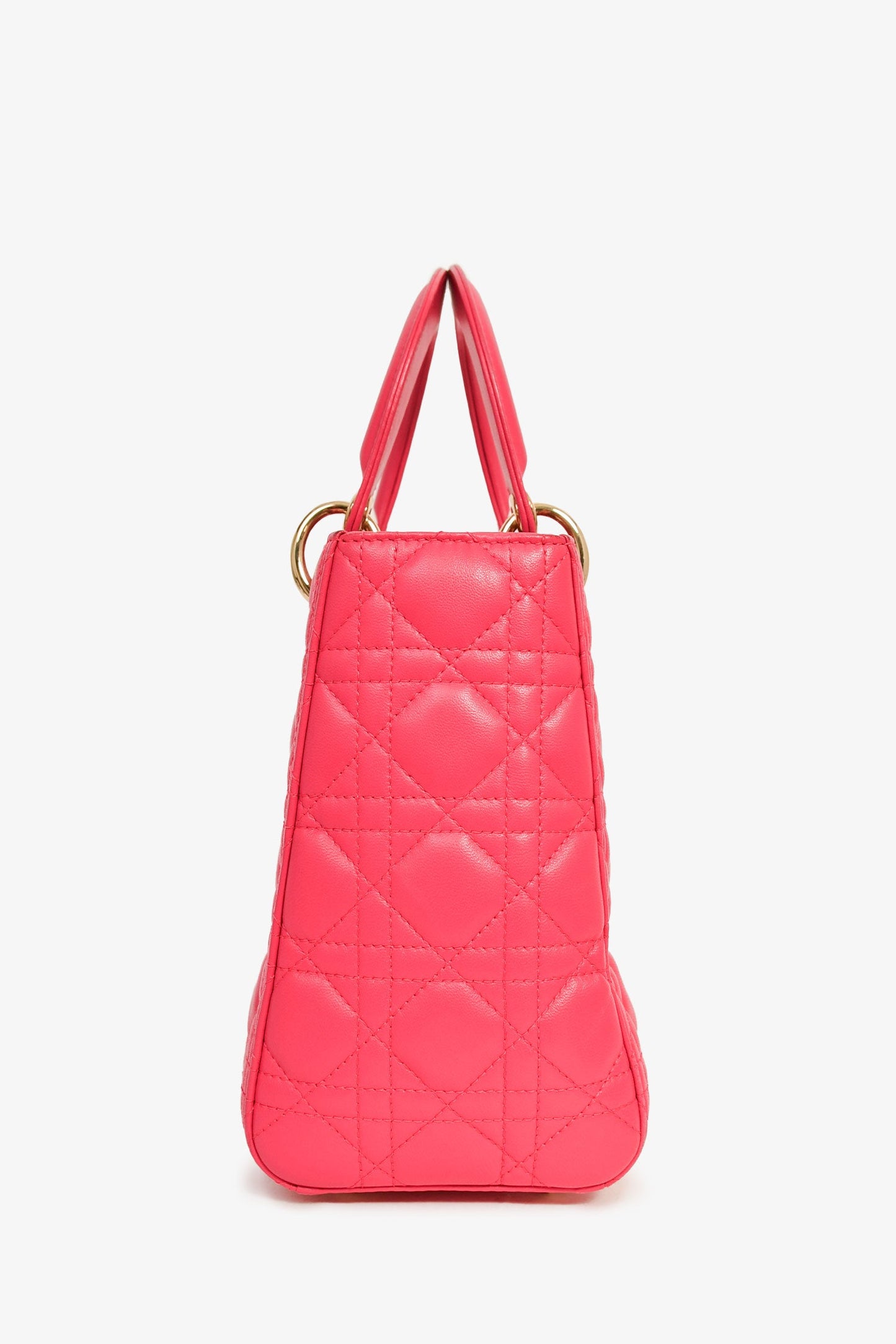 Christian Dior 2013 Pink Leather Medium 'Lady Dior' Top Handle Bag
