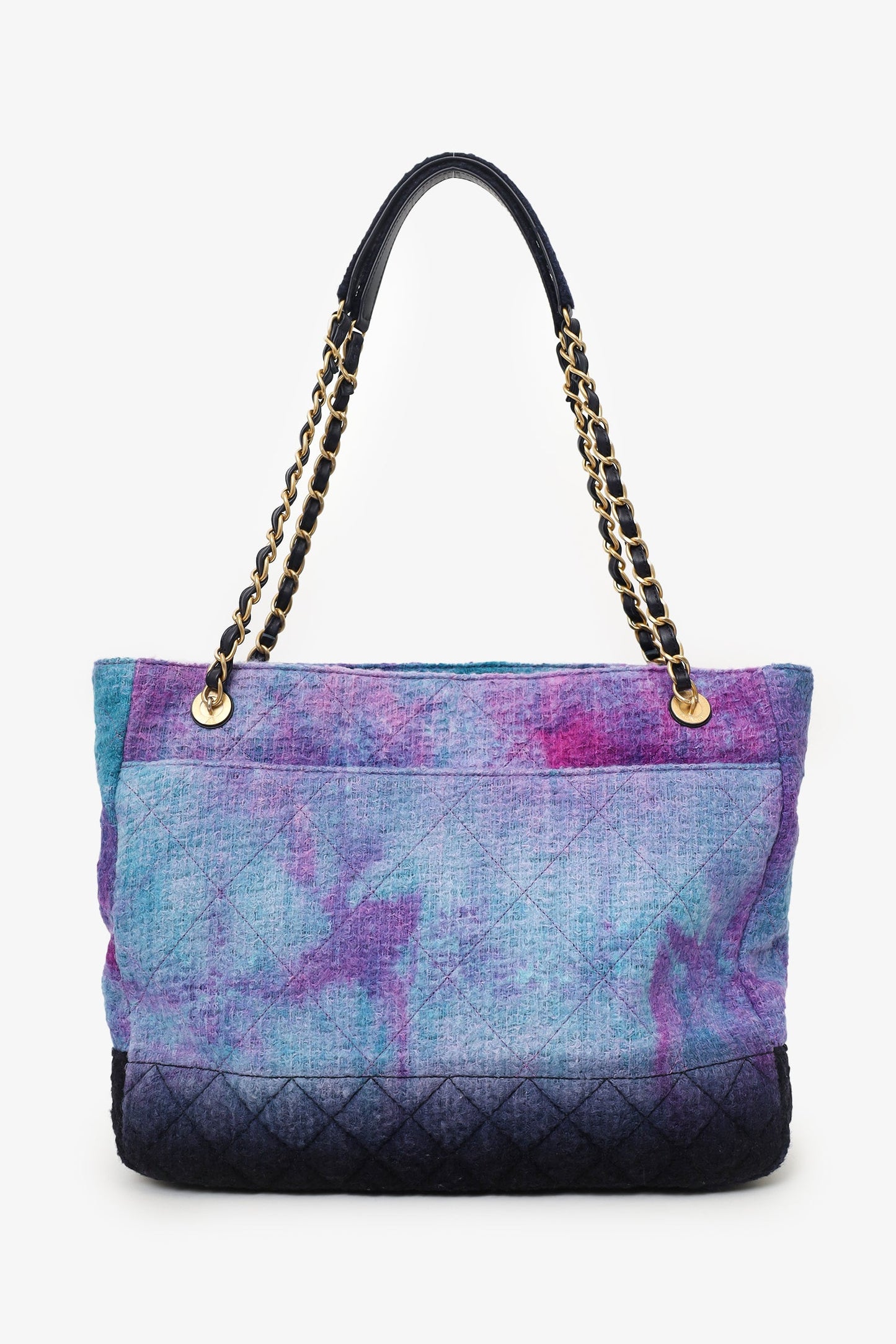 Chanel™ 2021 Purple Tie Dye Wool Tweed Shopping Tote