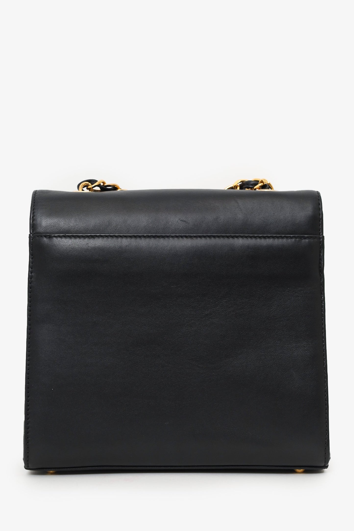Chanel™ 1997-99 Black Leather Straight Flap Shoulder Bag