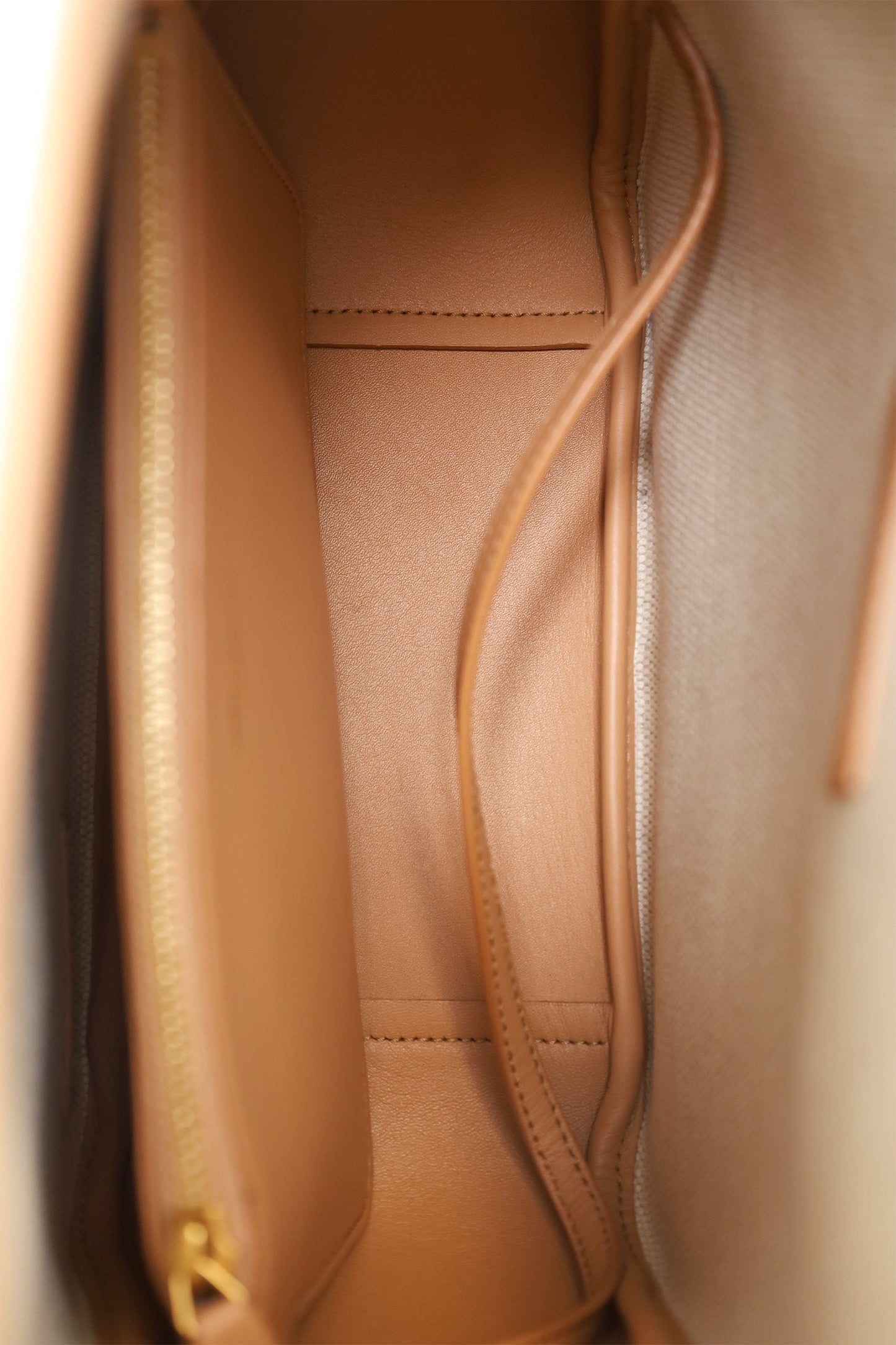 Saint Laurent Cream/Tan Leather/Canvas ‘LE 5 7 Small’ Shoulder Bag